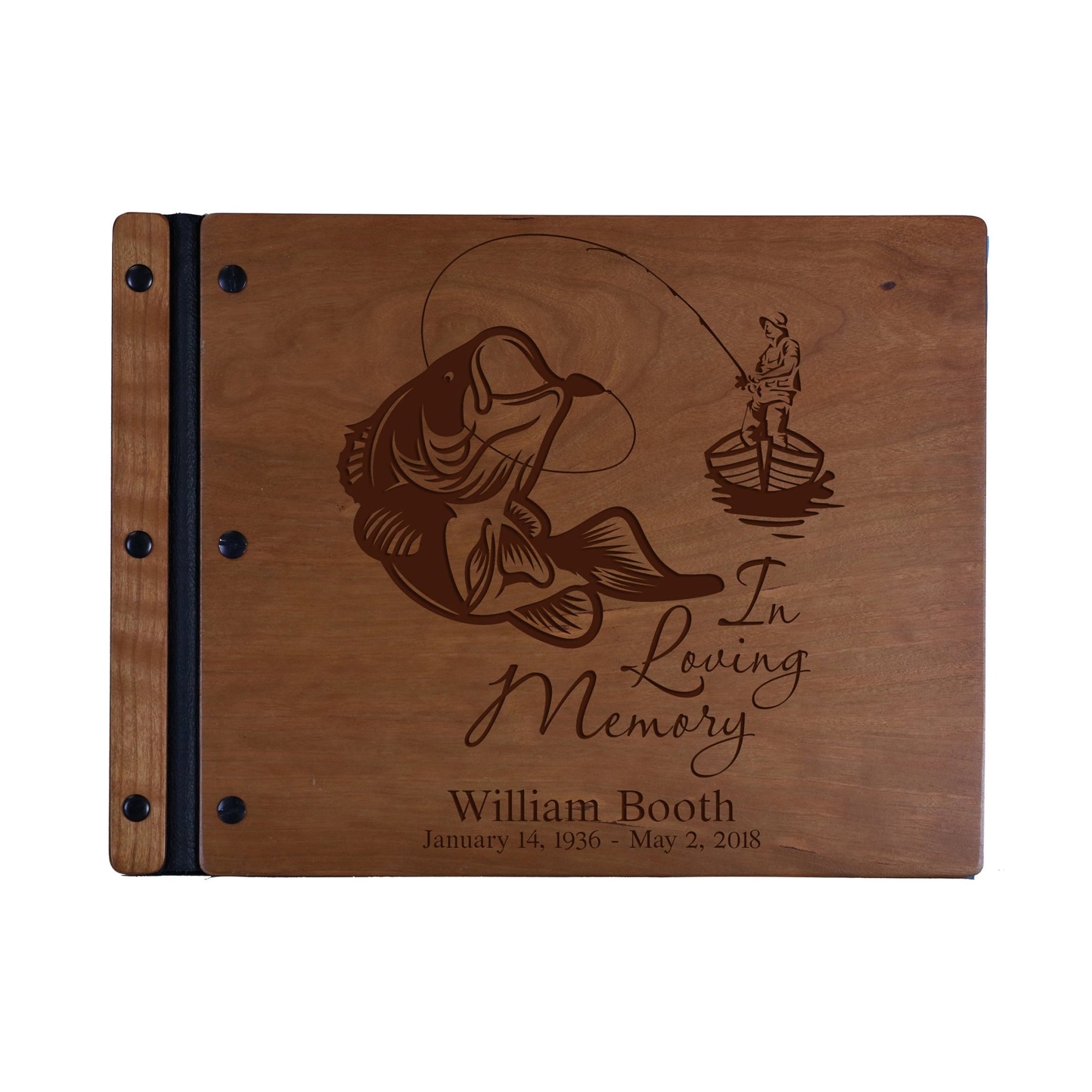 Custom Engraved Wooden Memorial Guestbook 13.375” x 10” x .75” In Loving Memory 3 - LifeSong Milestones