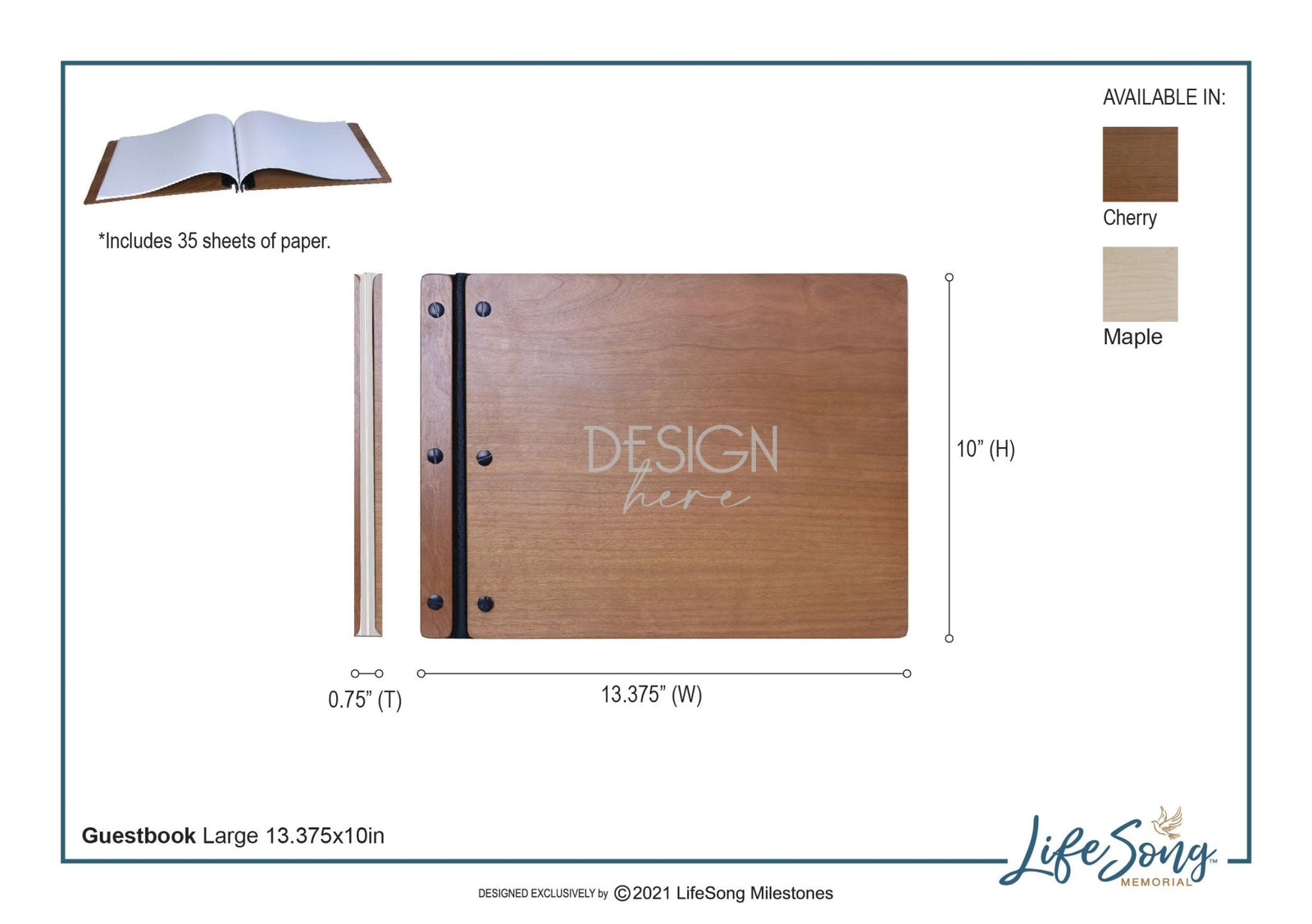Custom Engraved Wooden Memorial Guestbook 13.375” x 10” x .75” The Broken Chain - LifeSong Milestones