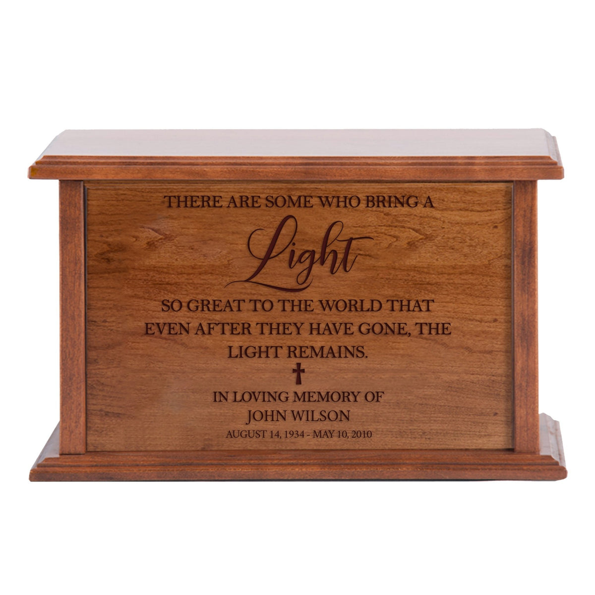 Custom Engraved Wooden Memorial Urns for Human Adult Ashes - There Are Some Who Bring