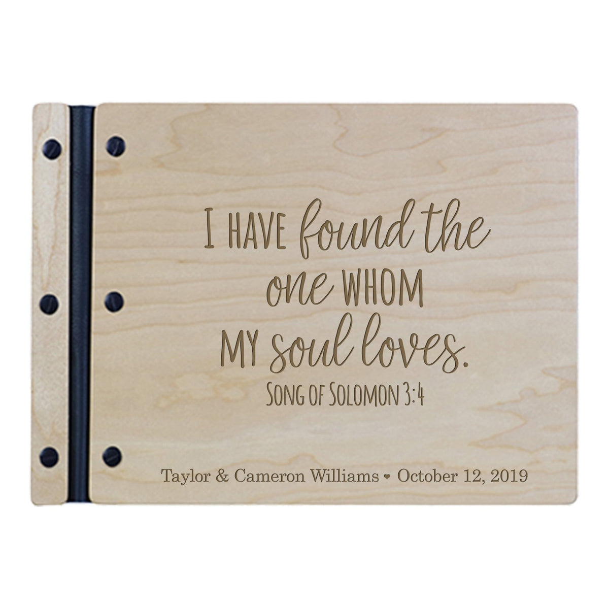 Custom Engraved Wooden Wedding Guest book 11” x 8.5” - I Have Found The One - LifeSong Milestones