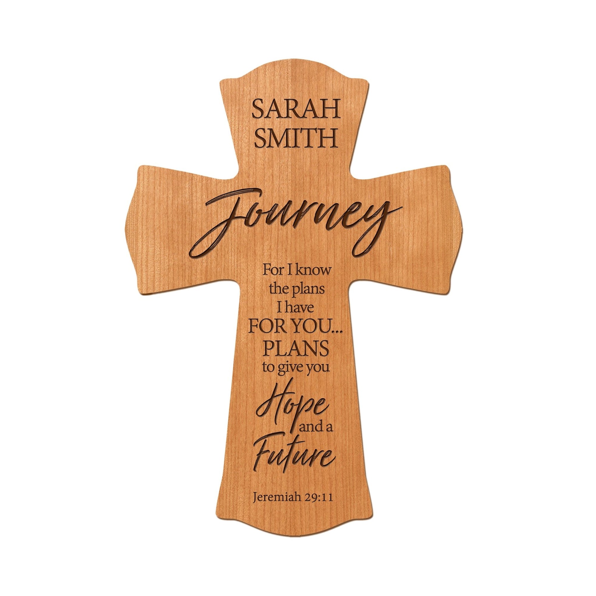 Custom Every Day Wall Cross - For I Know The Plans - Jeremiah 29:11 - LifeSong Milestones