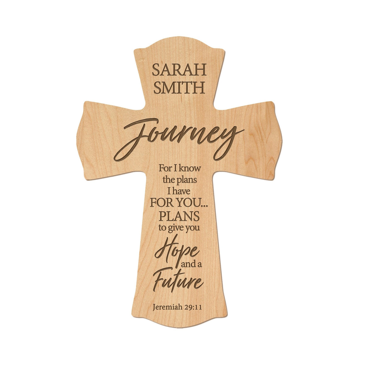 Custom Every Day Wall Cross - For I Know The Plans - Jeremiah 29:11 - LifeSong Milestones