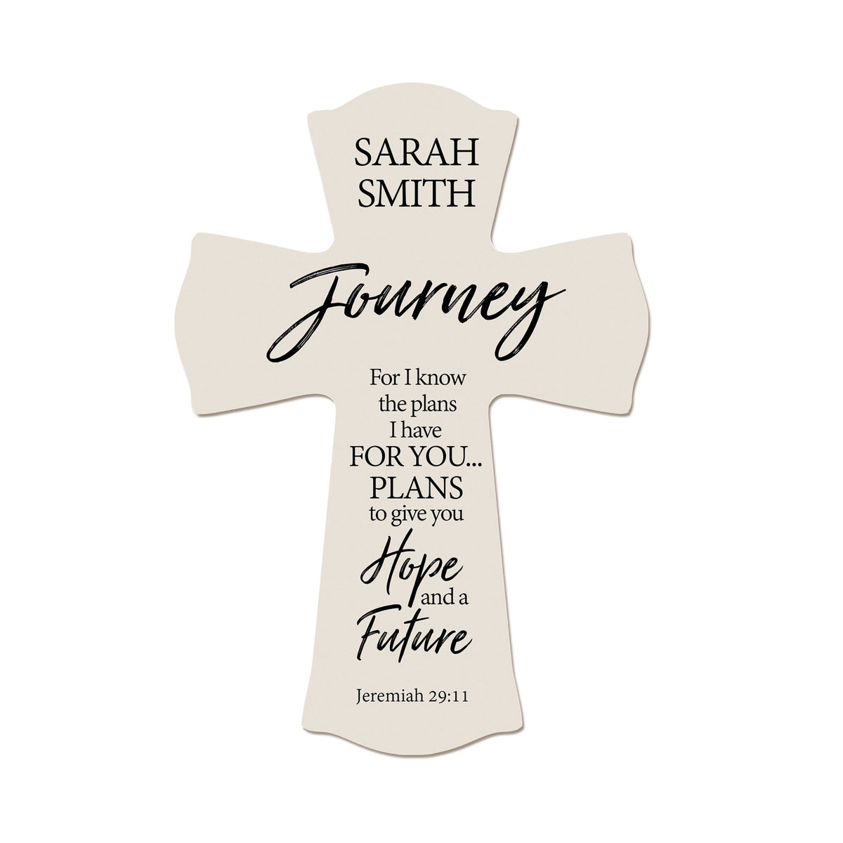 Custom Every Day Wall Cross - For I Know The Plans - Jeremiah 29:11 - LifeSong Milestones