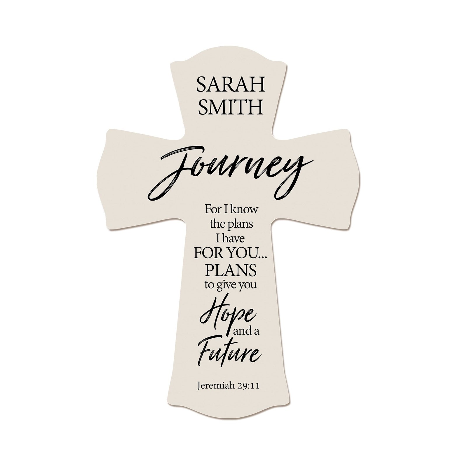Custom Every Day Wall Cross - For I Know The Plans - Jeremiah 29:11 - LifeSong Milestones