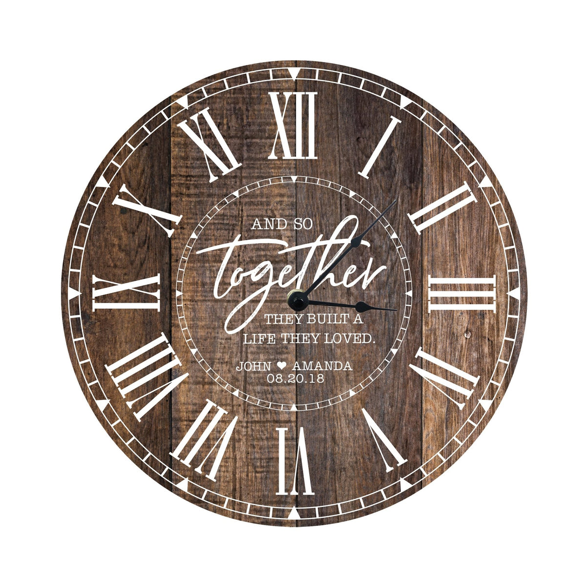 Custom Everyday Home and Family Clock 12” x .0125” And So Together - LifeSong Milestones