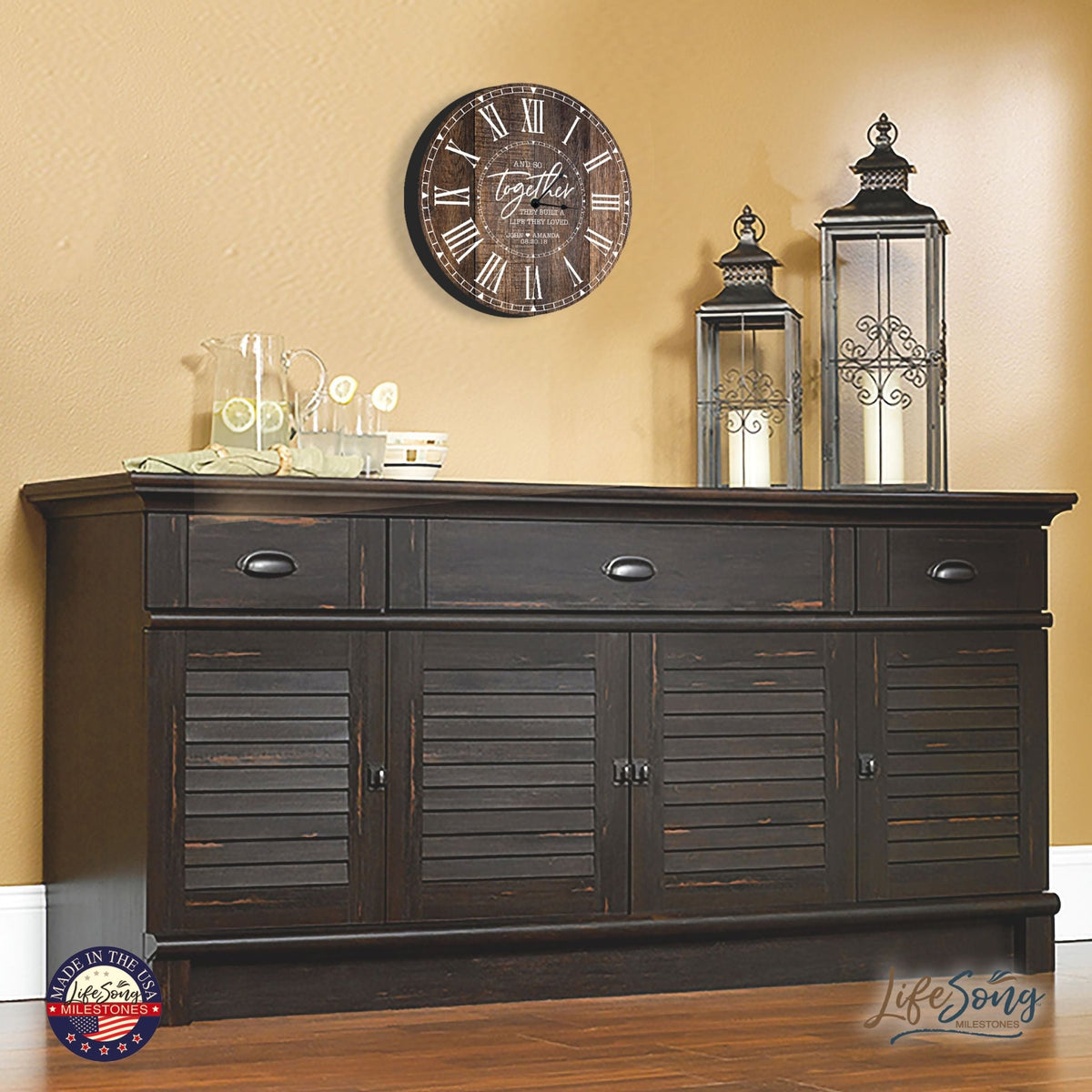 Custom Everyday Home and Family Clock 12” x .0125” And So Together - LifeSong Milestones