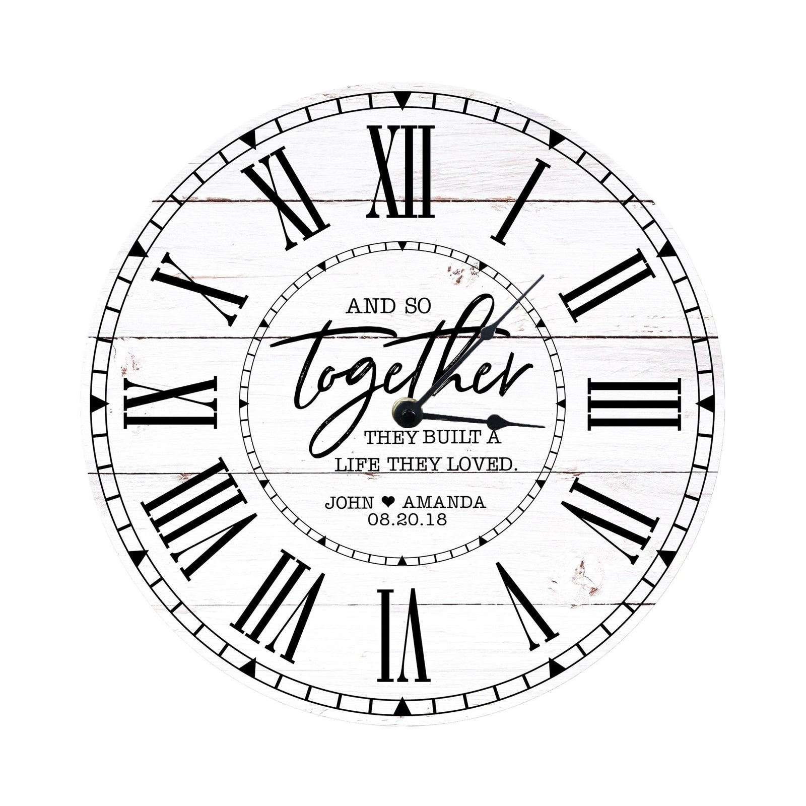 Custom Everyday Home and Family Clock 12” x .0125” And So Together - LifeSong Milestones