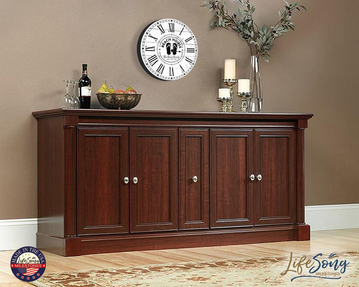 Custom Everyday Home and Family Clock 12” x .0125” Beach House - LifeSong Milestones