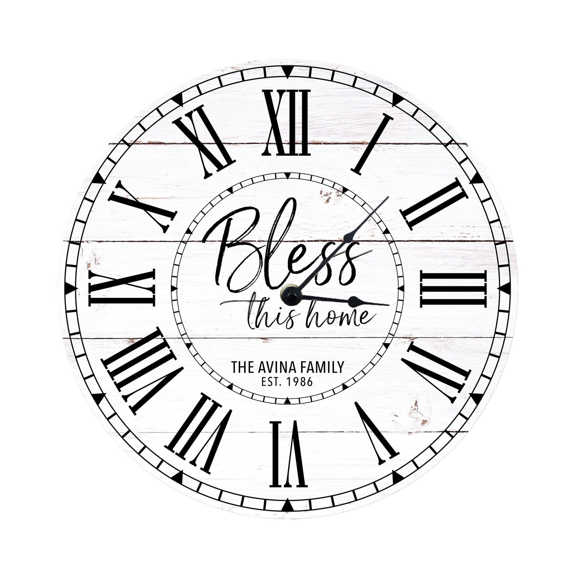 Custom Everyday Home and Family Clock 12” x .0125” Bless This Home - LifeSong Milestones