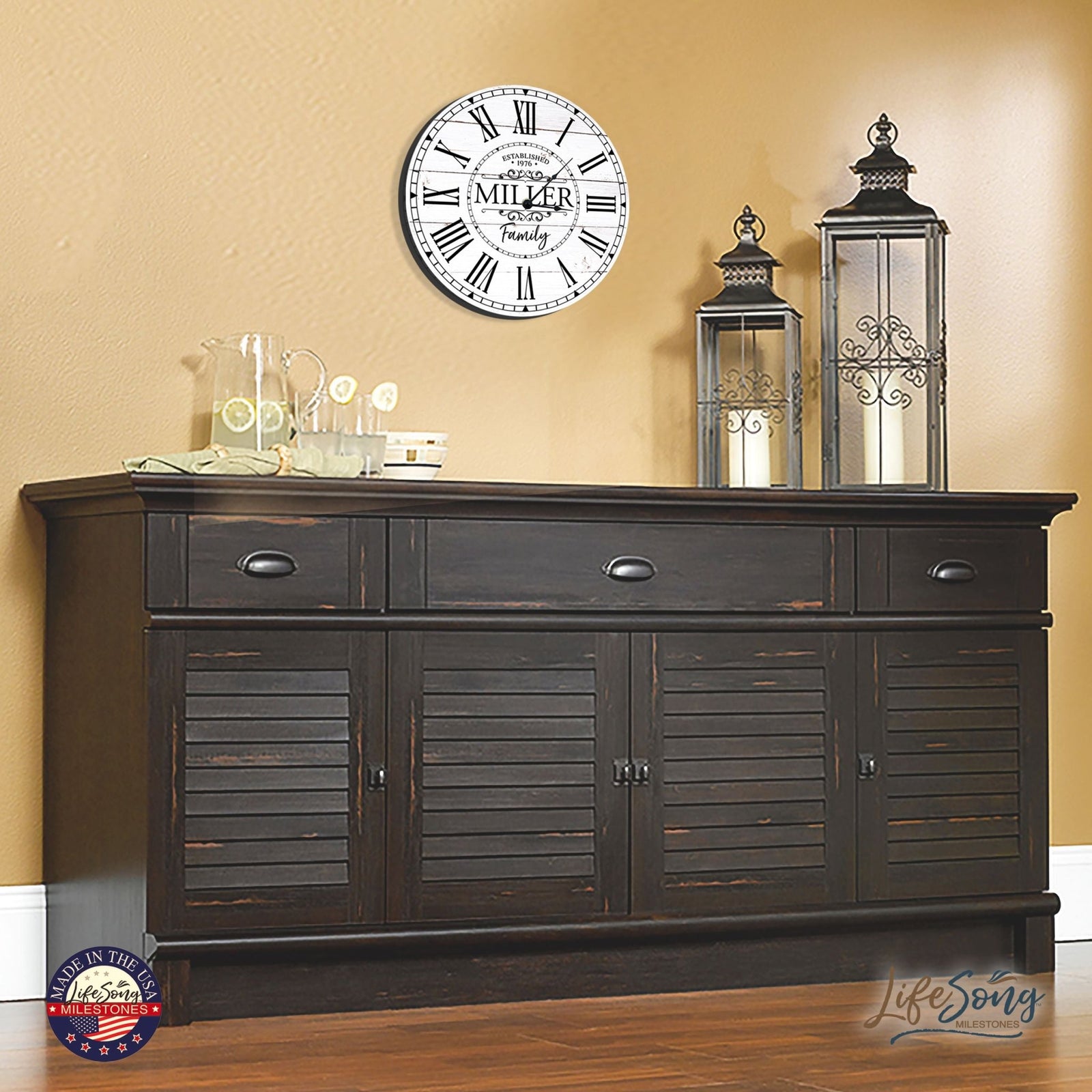 Custom Everyday Home and Family Clock 12” x .0125” Family Established - LifeSong Milestones