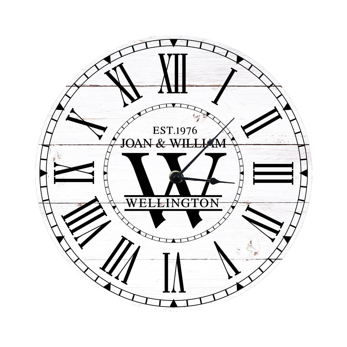 Custom Everyday Home and Family Clock 12” x .0125” First Last Name - LifeSong Milestones