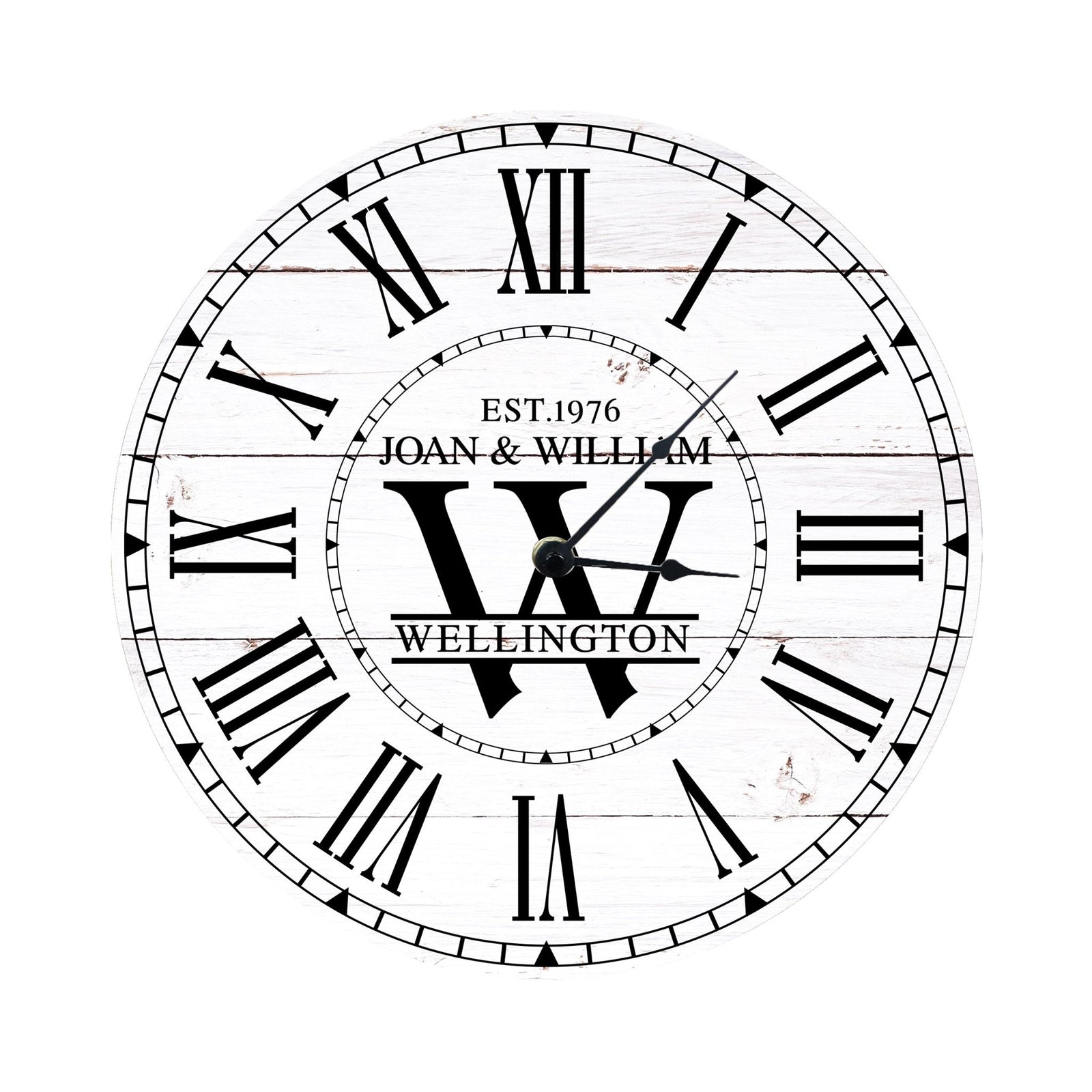 Custom Everyday Home and Family Clock 12” x .0125” First Last Name - LifeSong Milestones