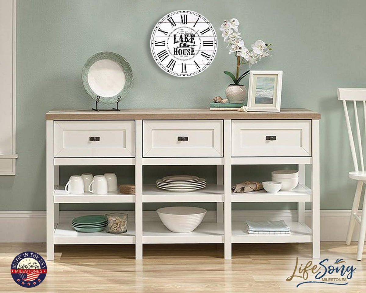 Custom Everyday Home and Family Clock 12” x .0125” Lakehouse (Duck) - LifeSong Milestones