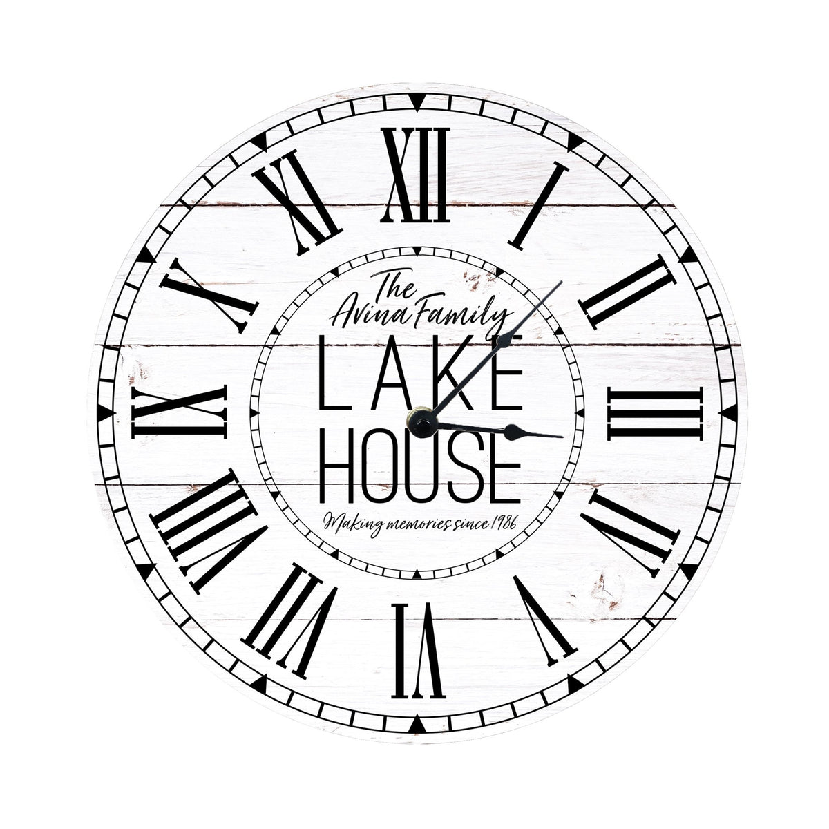 Custom Everyday Home and Family Clock 12” x .0125” Lakehouse Making Memories - LifeSong Milestones
