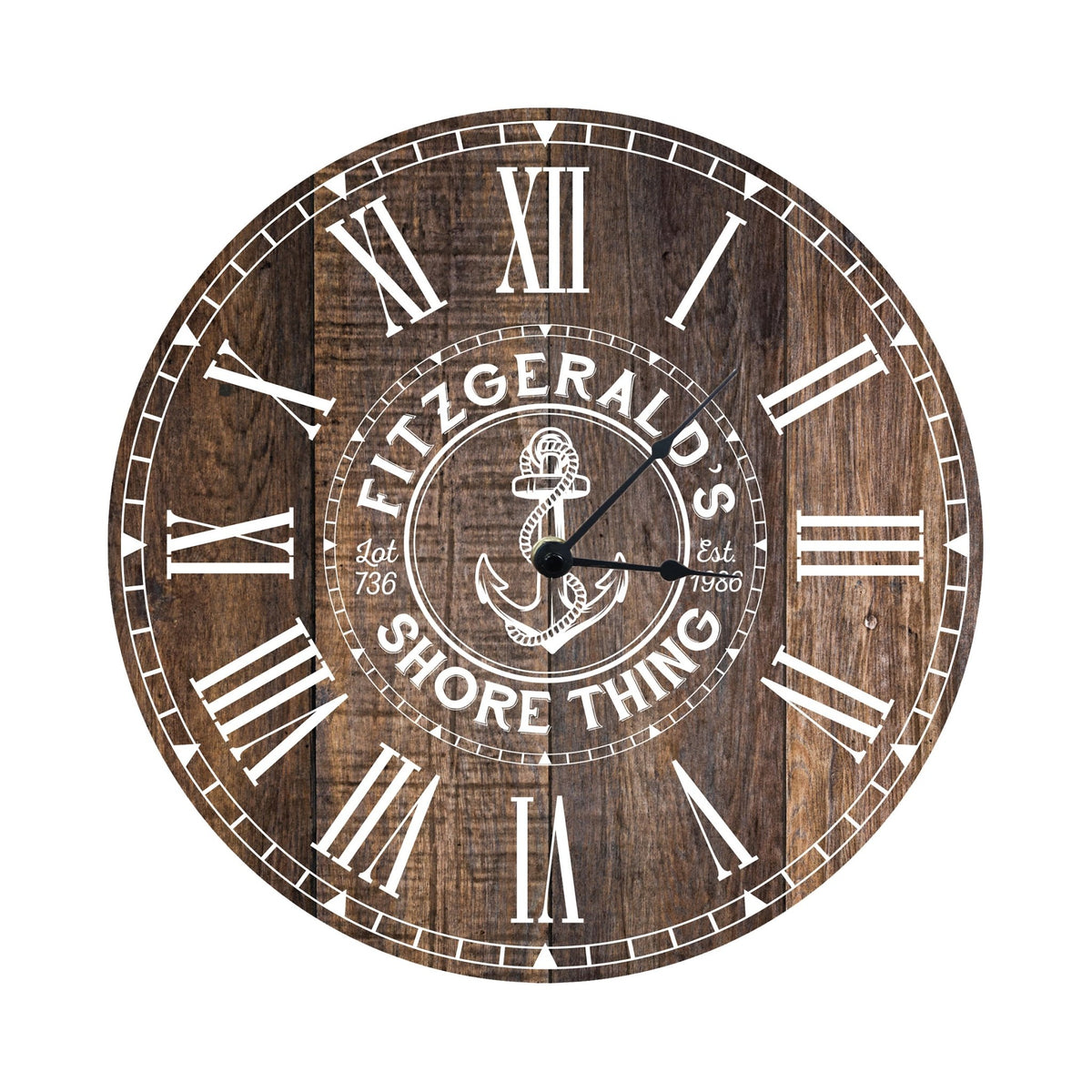 Custom Everyday Home and Family Clock 12” x .0125” Shore Thing - LifeSong Milestones