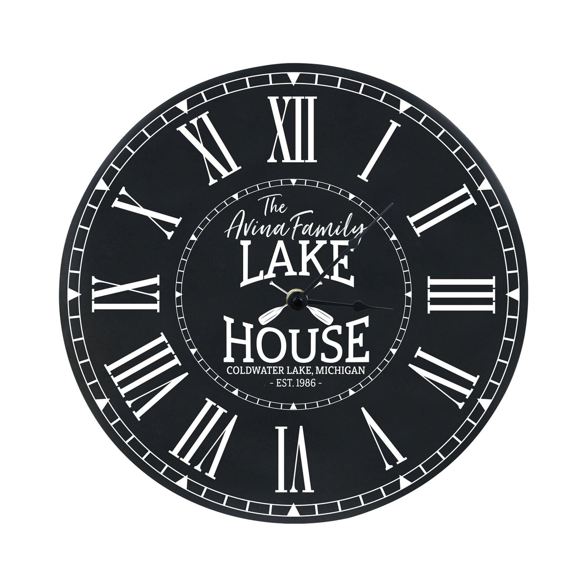 Custom Everyday Home and Family Clock 12” x .0125” The Lakehouse - LifeSong Milestones