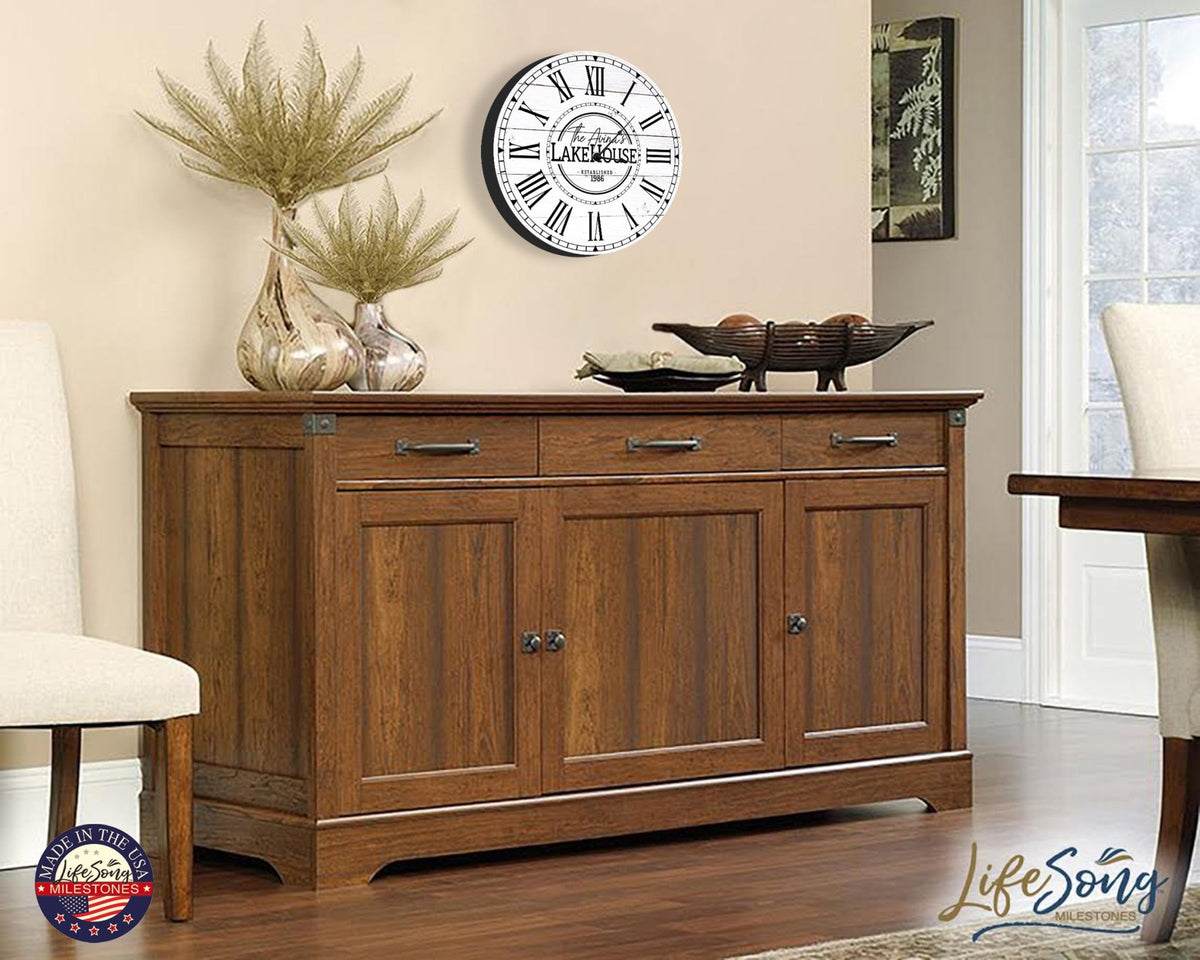 Custom Everyday Home and Family Clock 12” x .0125” The Lakehouse - LifeSong Milestones