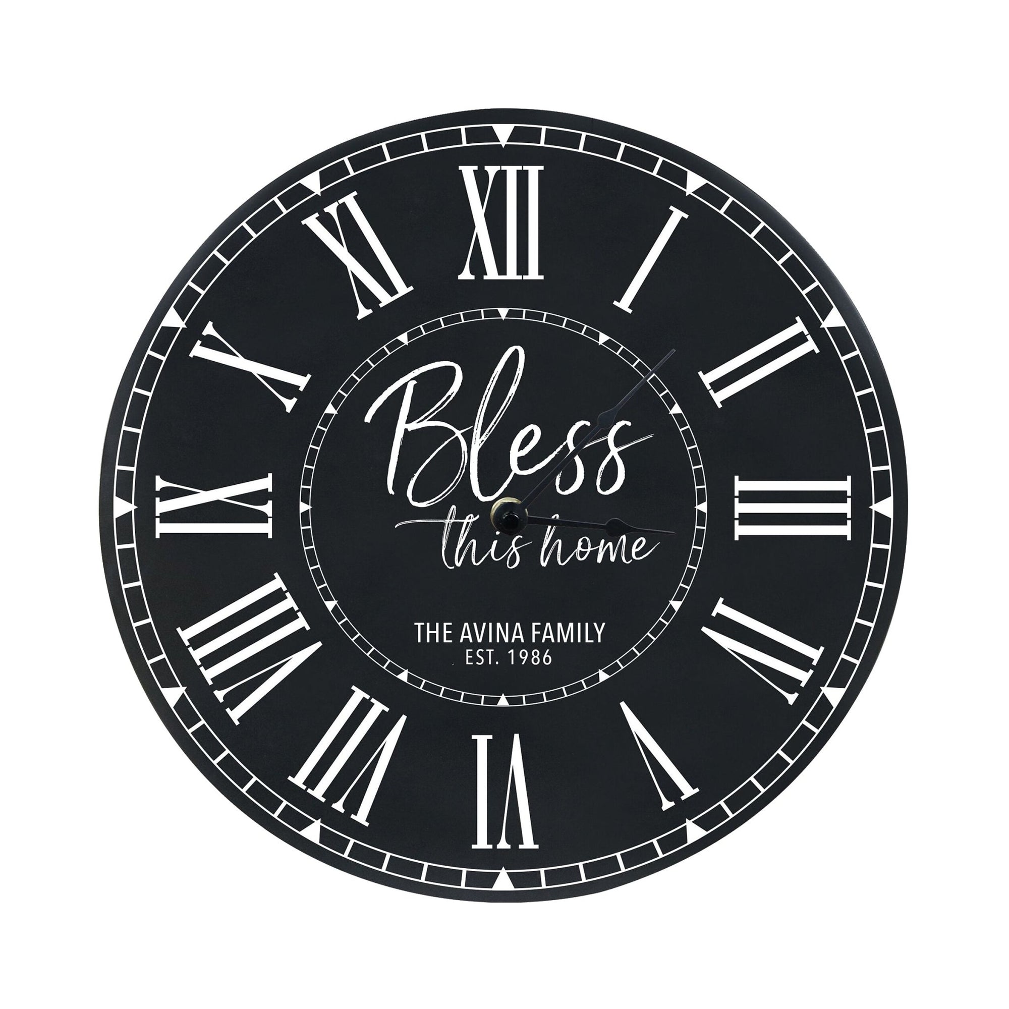 Custom Everyday Home and Family Clock 12” x 0.75” Bless This Home - LifeSong Milestones