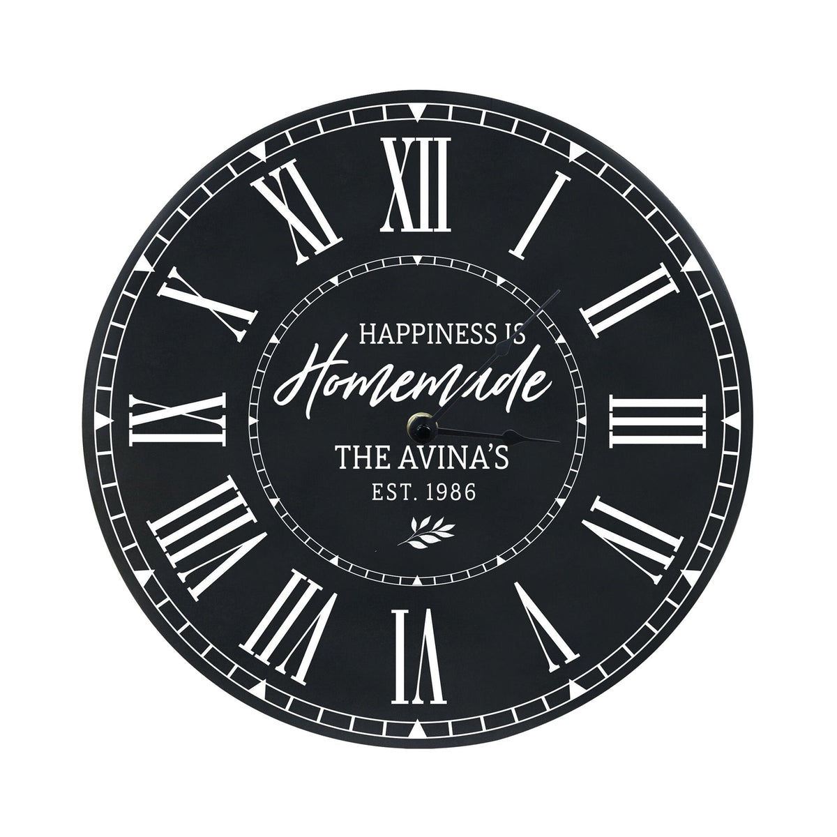 Custom Everyday Home and Family Clock 12” x 0.75” Happiness Is Homemade - LifeSong Milestones