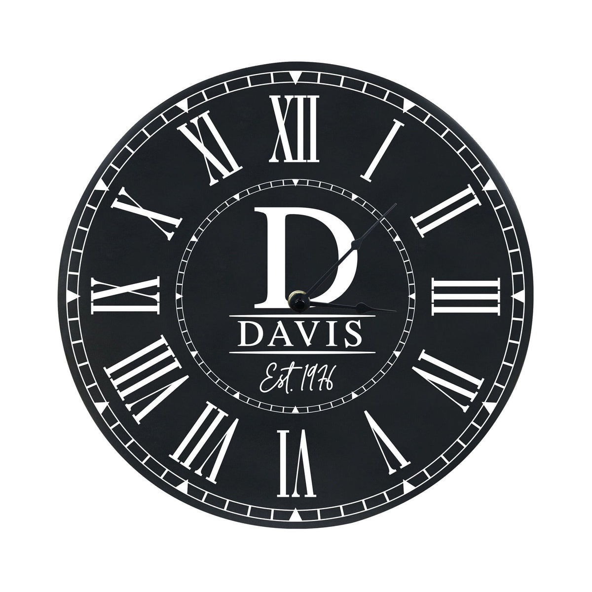 Custom Everyday Home and Family Clock 12” x 0.75” Initials, Year - LifeSong Milestones