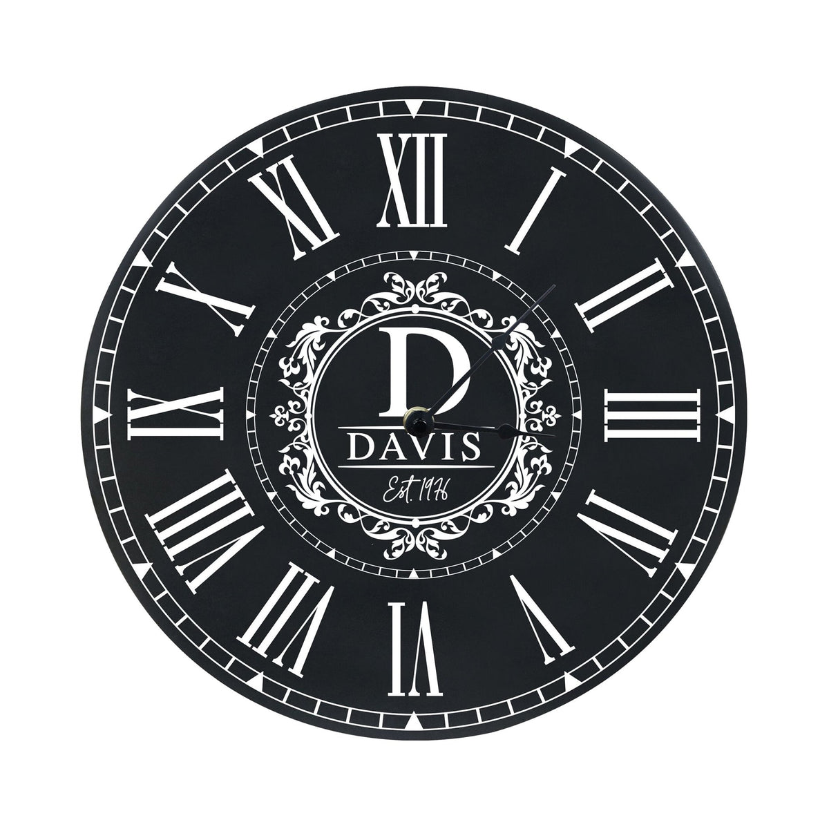 Custom Everyday Home and Family Clock 12” x 0.75” Initials, Year - LifeSong Milestones