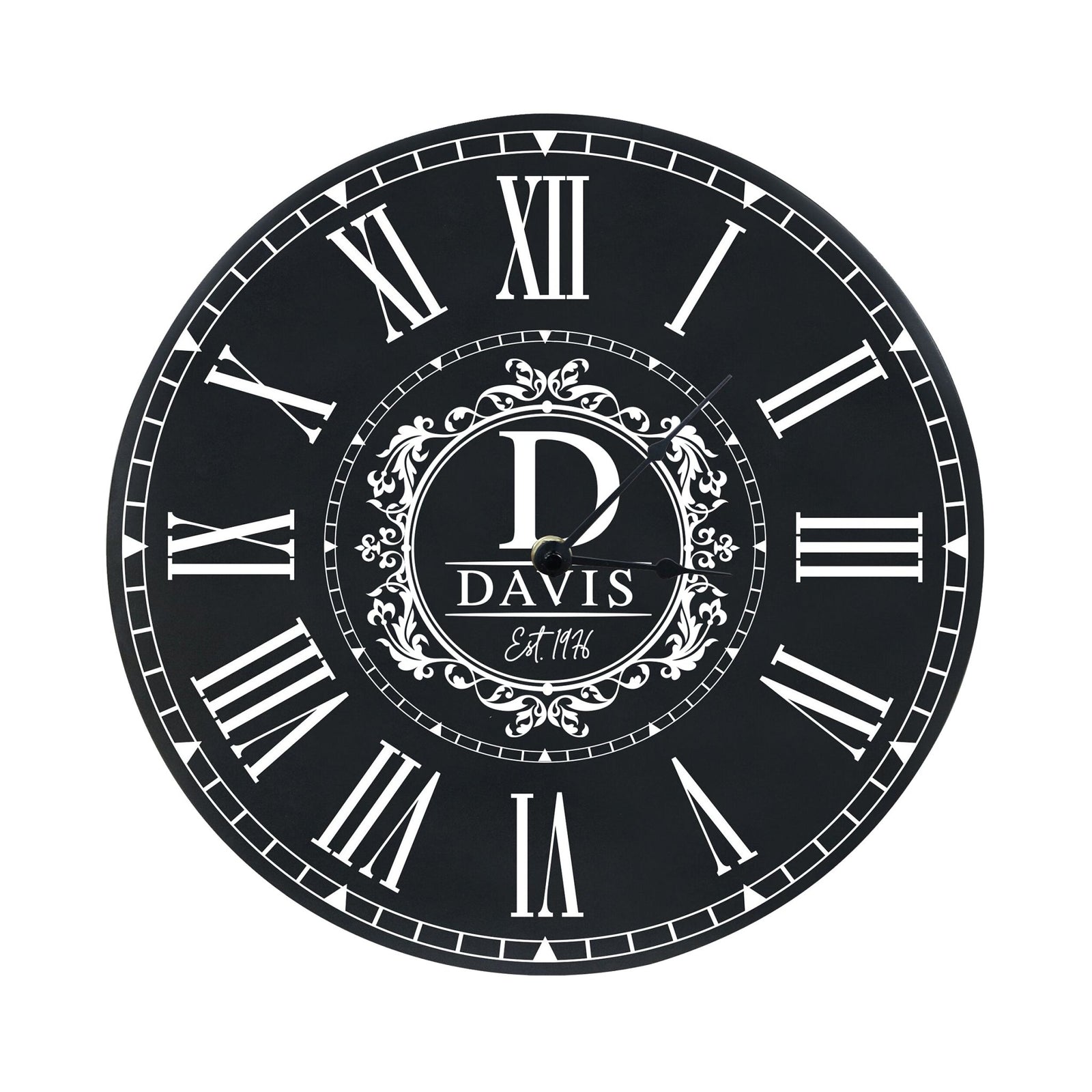 Custom Everyday Home and Family Clock 12” x 0.75” Initials, Year - LifeSong Milestones