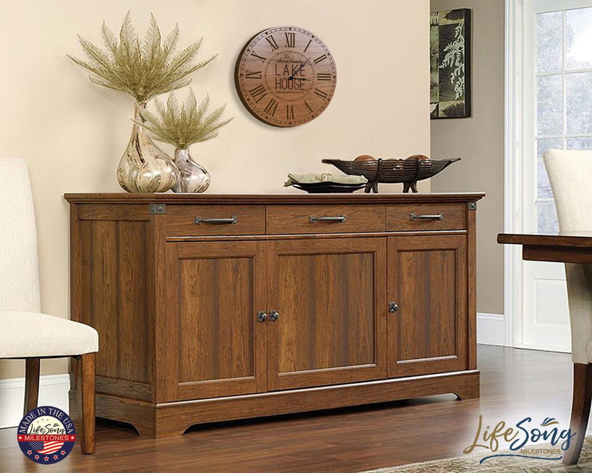 Custom Everyday Home and Family Clock 12” x 0.75” Lakehouse Making Memories - LifeSong Milestones