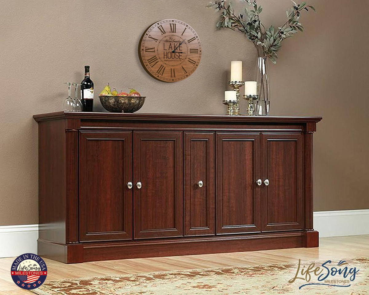 Custom Everyday Home and Family Clock 12” x 0.75” Lakehouse Making Memories - LifeSong Milestones