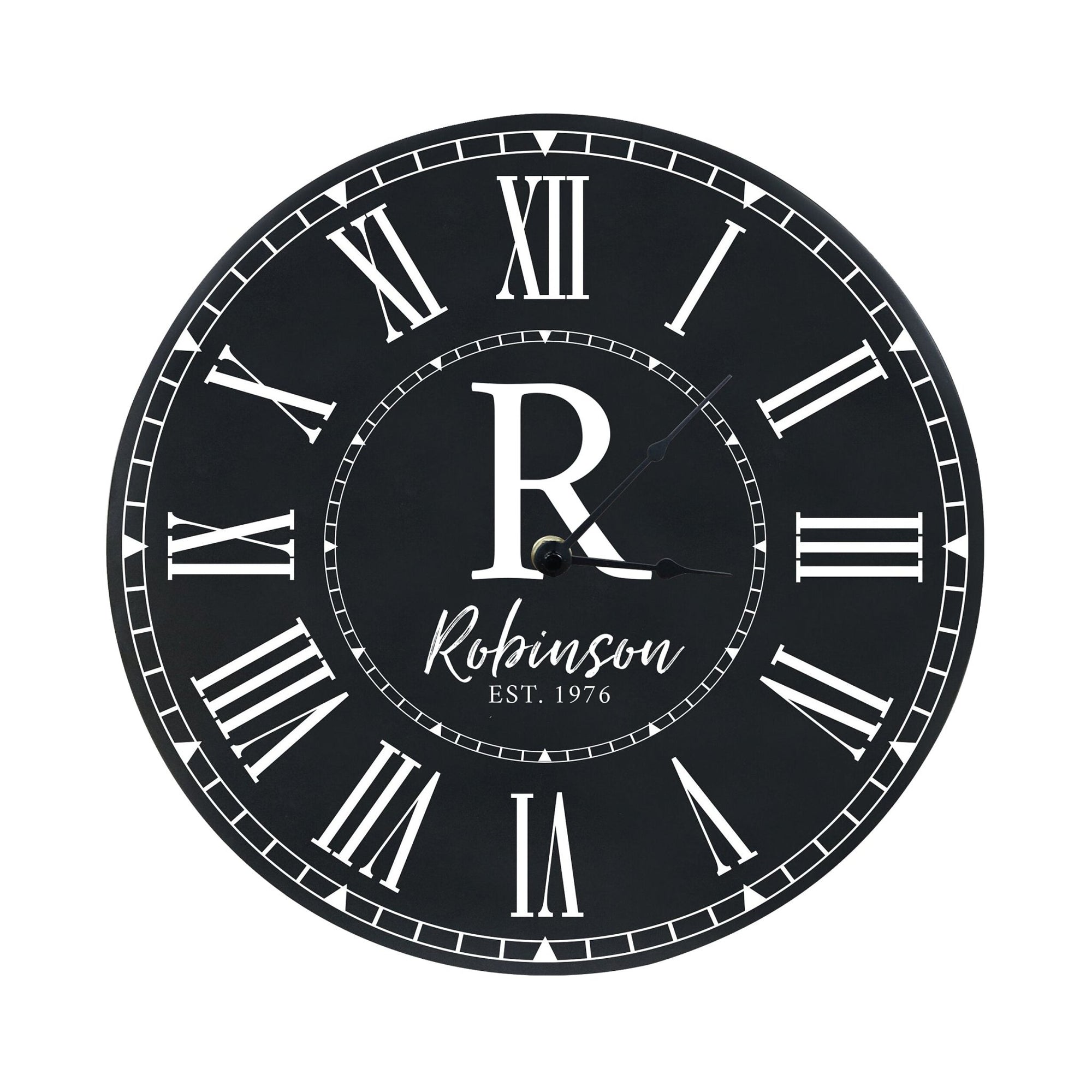 Custom Everyday Home and Family Clock 12” x 0.75” Last Name, Initials, Year - LifeSong Milestones