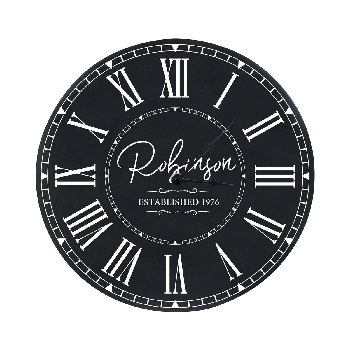 Custom Everyday Home and Family Clock 12” x 0.75” Last Name, Year Established - LifeSong Milestones