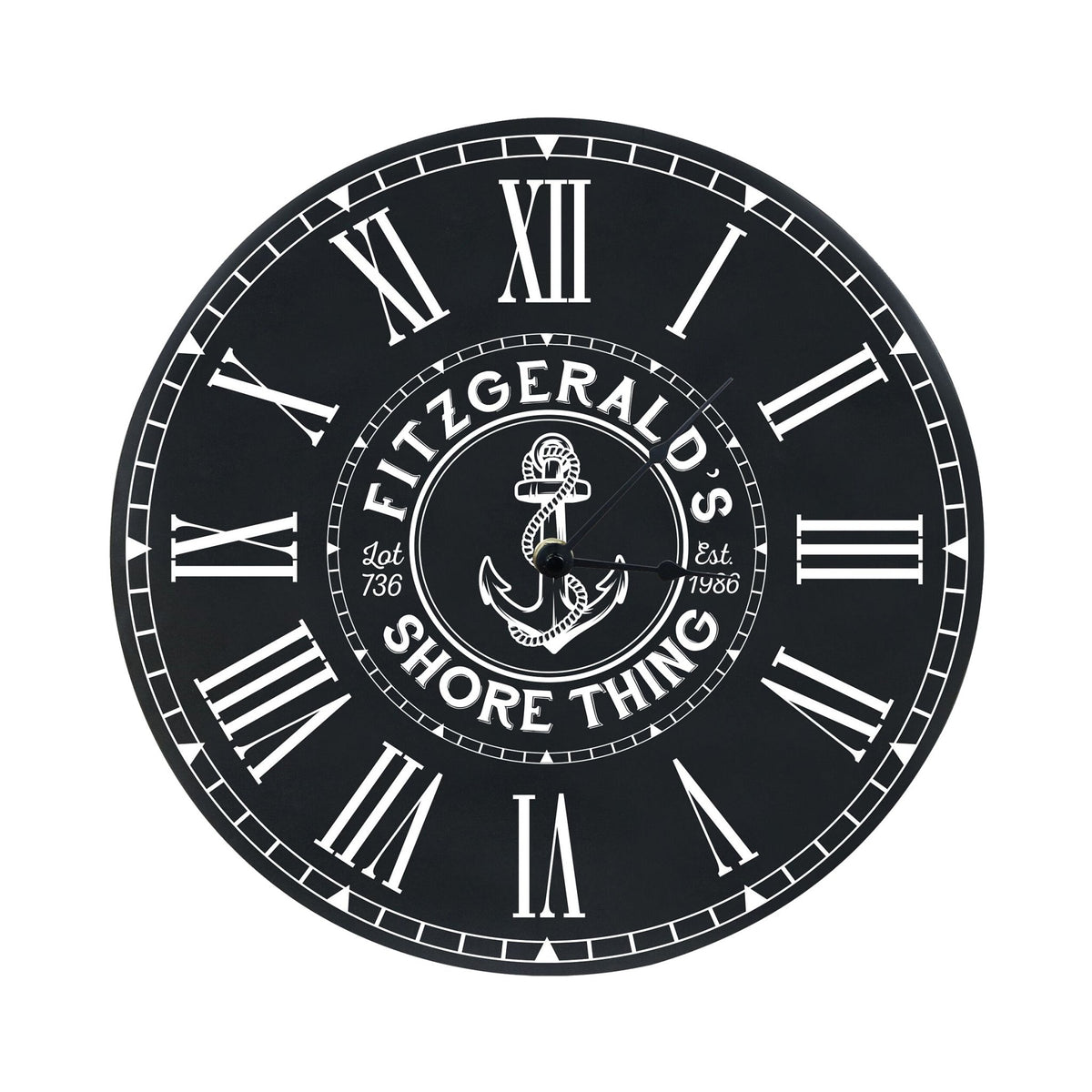 Custom Everyday Home and Family Clock 12” x 0.75” Shore Thing - LifeSong Milestones