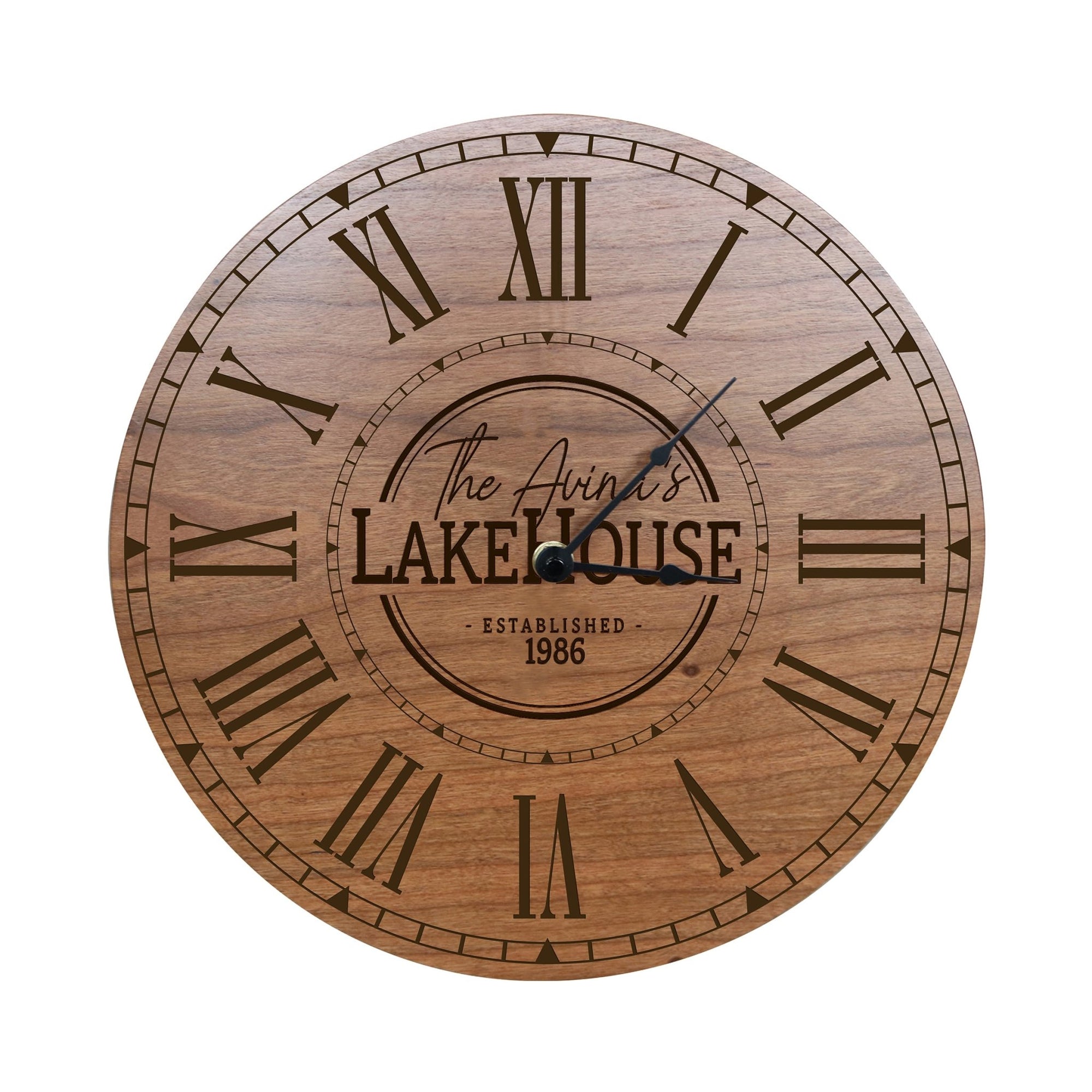 Custom Everyday Home and Family Clock 12” x 0.75” The Lakehouse - LifeSong Milestones