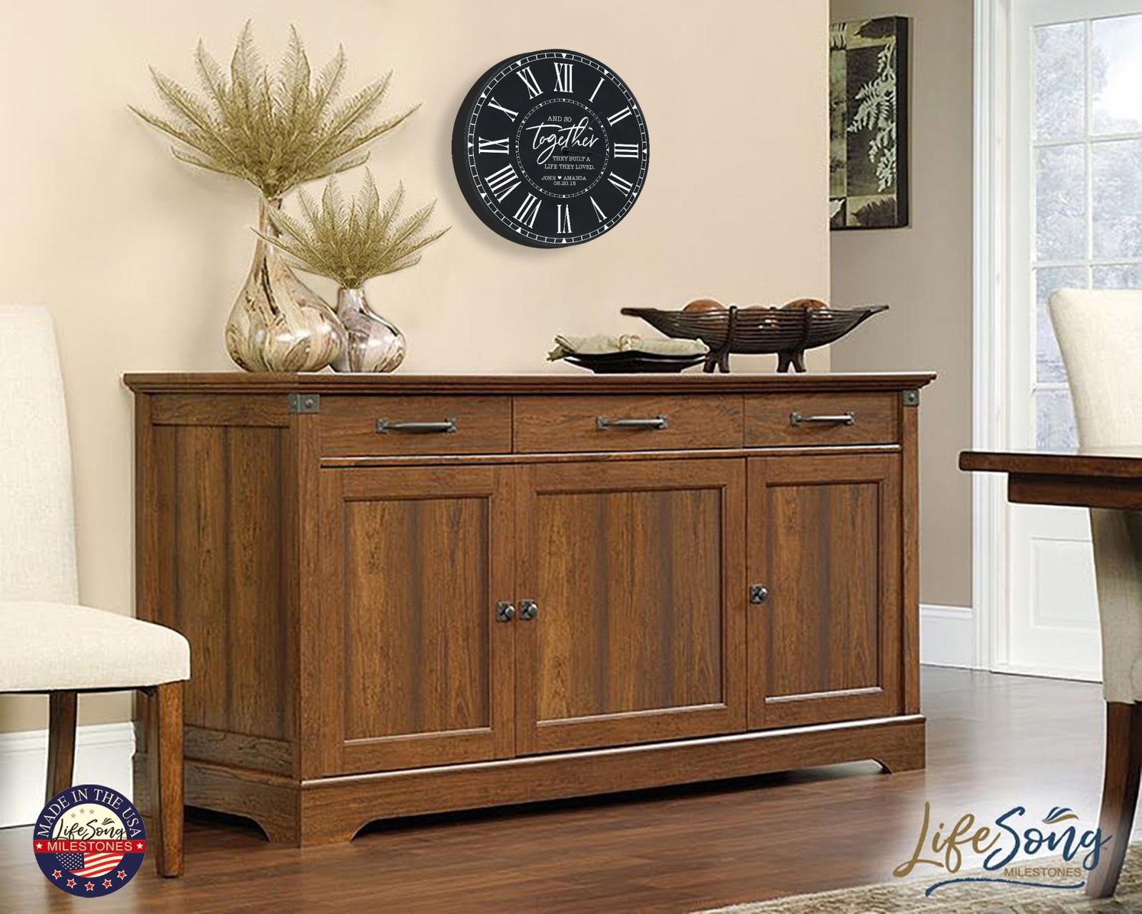 Custom Everyday Home and Family Clock 12” x .75” And So Together - LifeSong Milestones