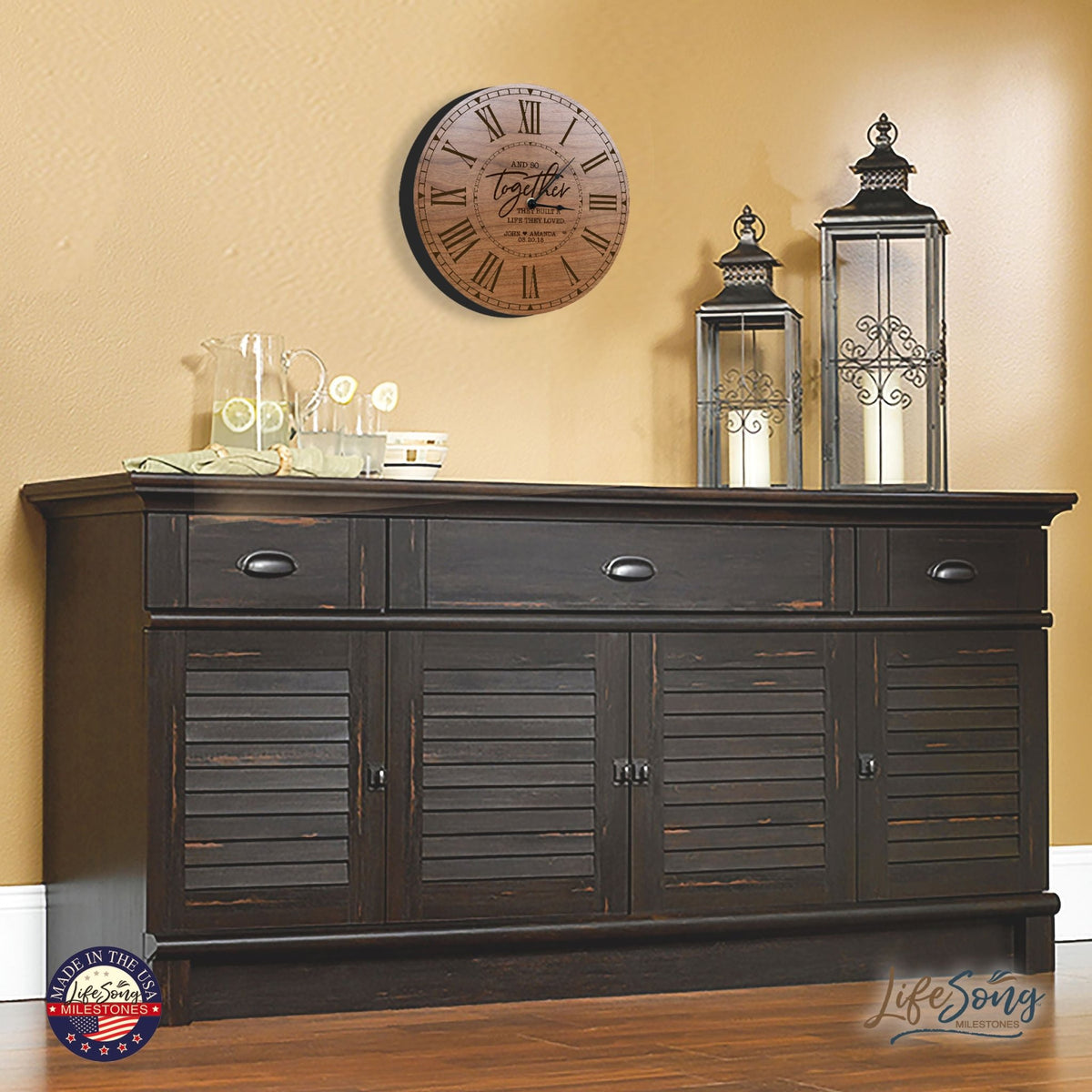 Custom Everyday Home and Family Clock 12” x .75” And So Together - LifeSong Milestones