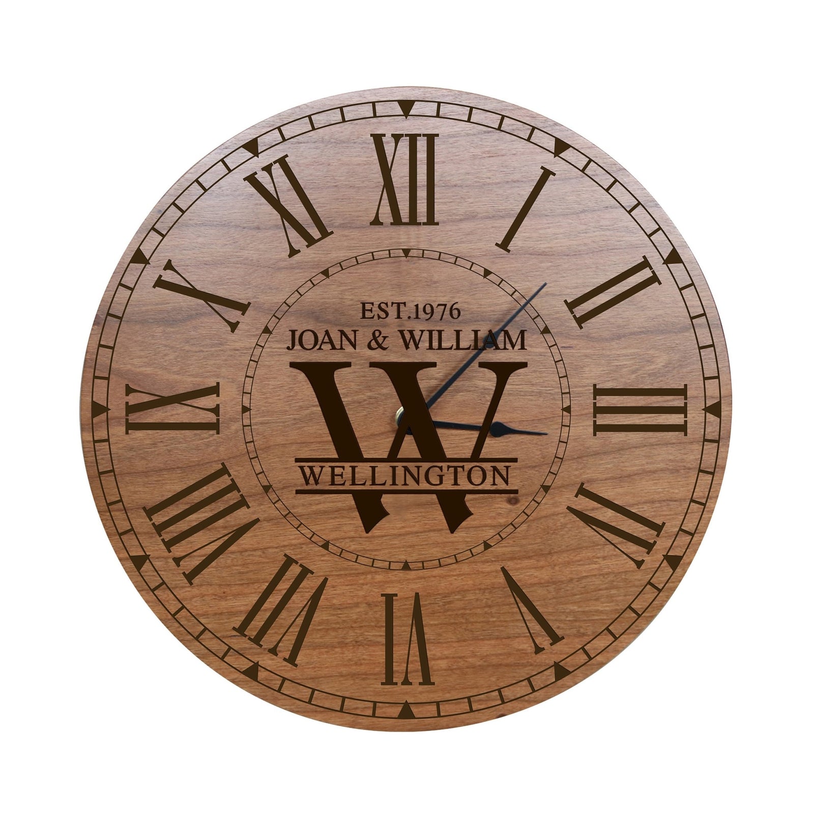 Custom Everyday Home and Family Clock 12” x .75” First Last Name Year - LifeSong Milestones