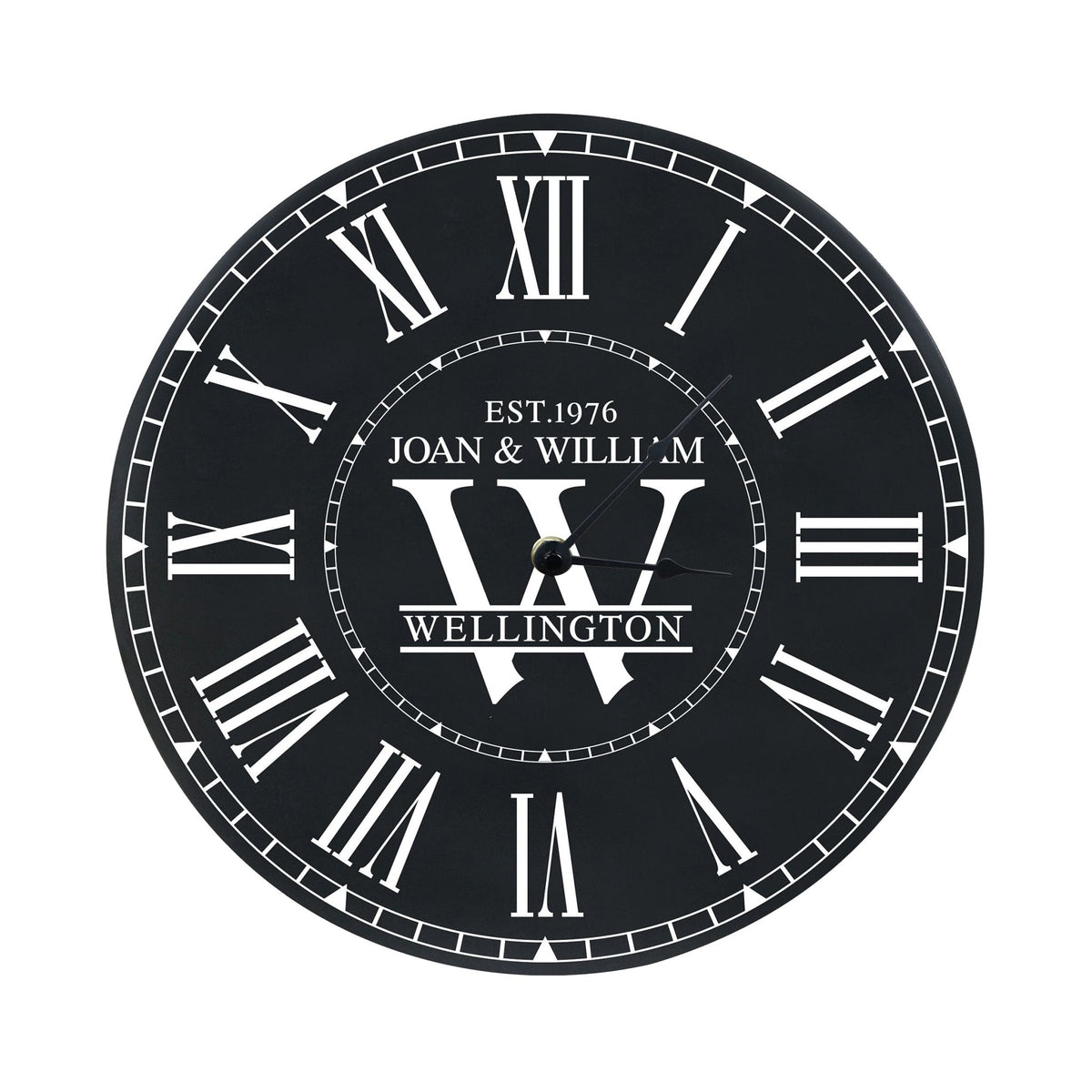 Custom Everyday Home and Family Clock 12” x .75” First Last Name Year - LifeSong Milestones