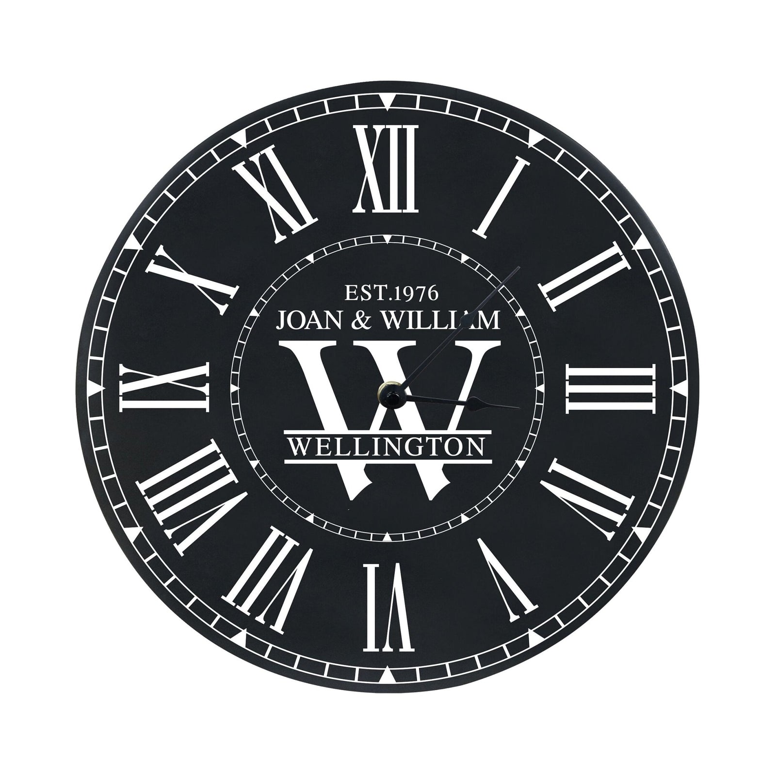 Custom Everyday Home and Family Clock 12” x .75” First Last Name Year - LifeSong Milestones