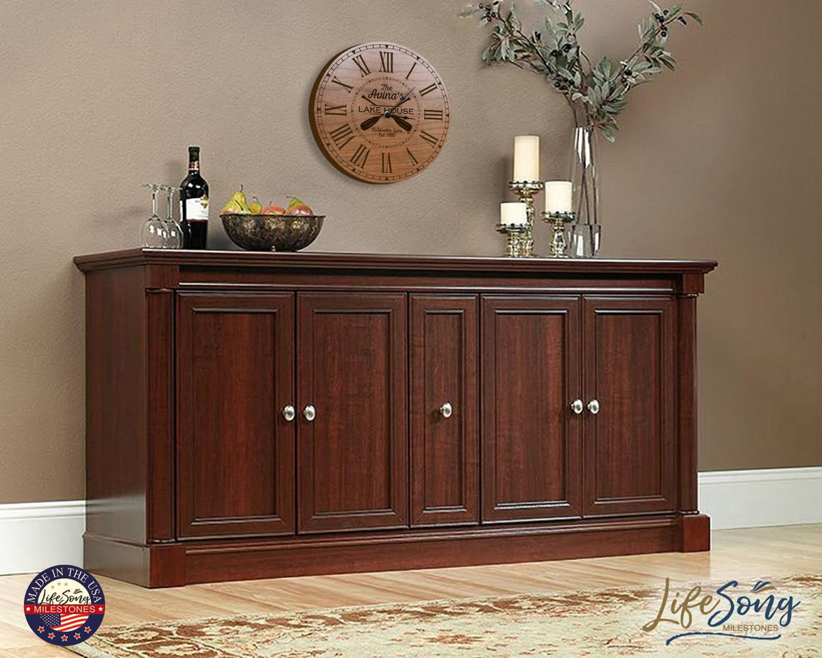 Custom Everyday Home and Family Clock 12” x .75” Lakehouse (Paddles) - LifeSong Milestones