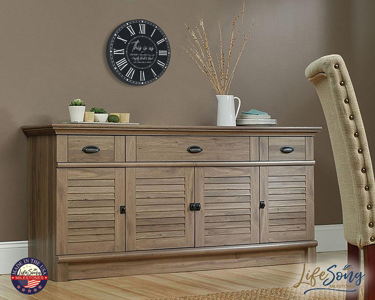 Custom Everyday Home and Family Clock 12” x .75” This Is Us-Perfectly Blended - LifeSong Milestones