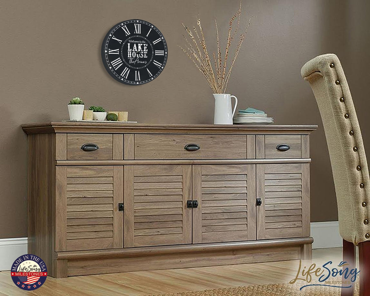 Custom Everyday Home and Family Clock 12” x .75” Welcome to the Lakehouse - LifeSong Milestones