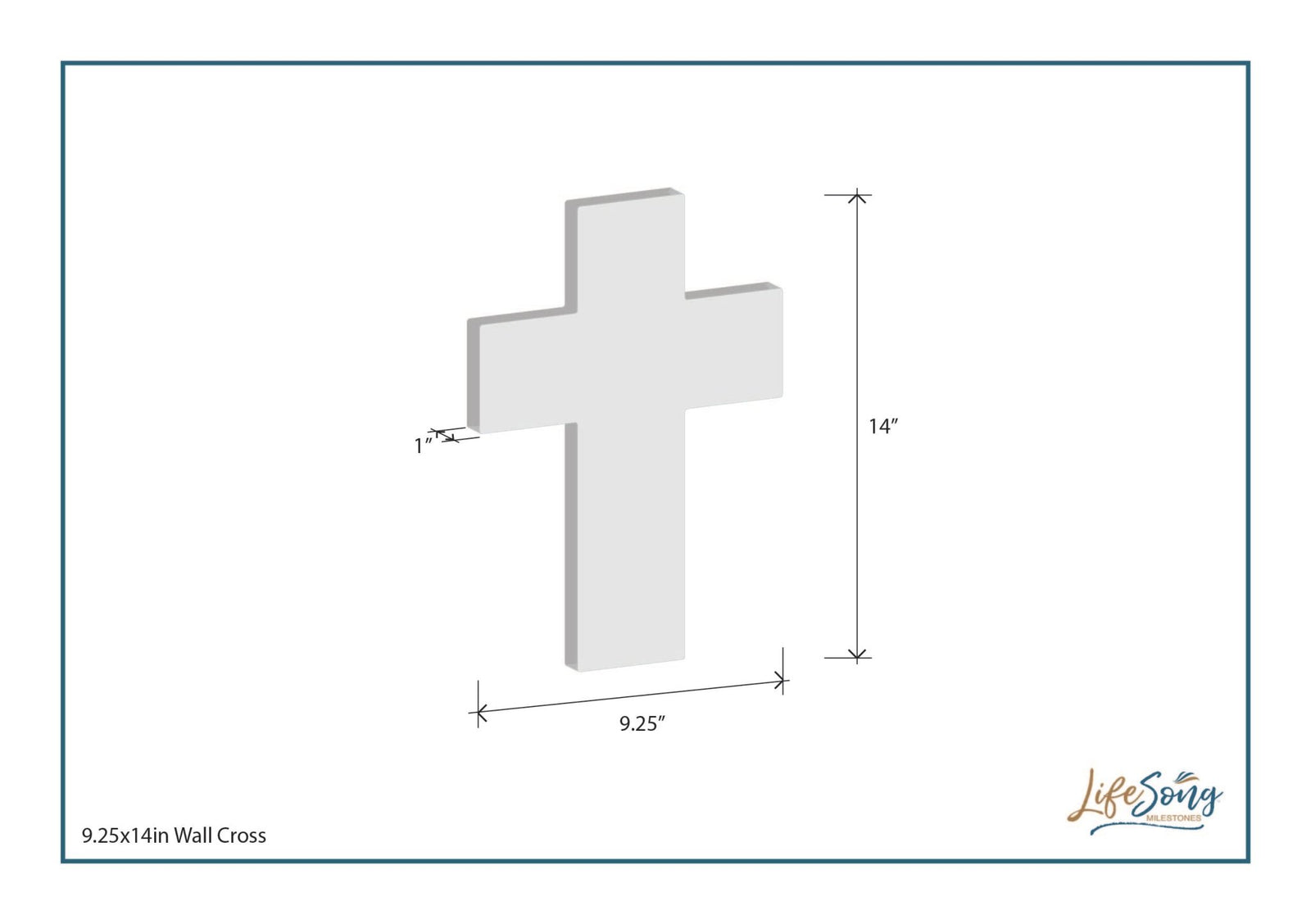 Custom Everyday Memorial Wall Cross 9.25x14 Until We Meet Again - LifeSong Milestones
