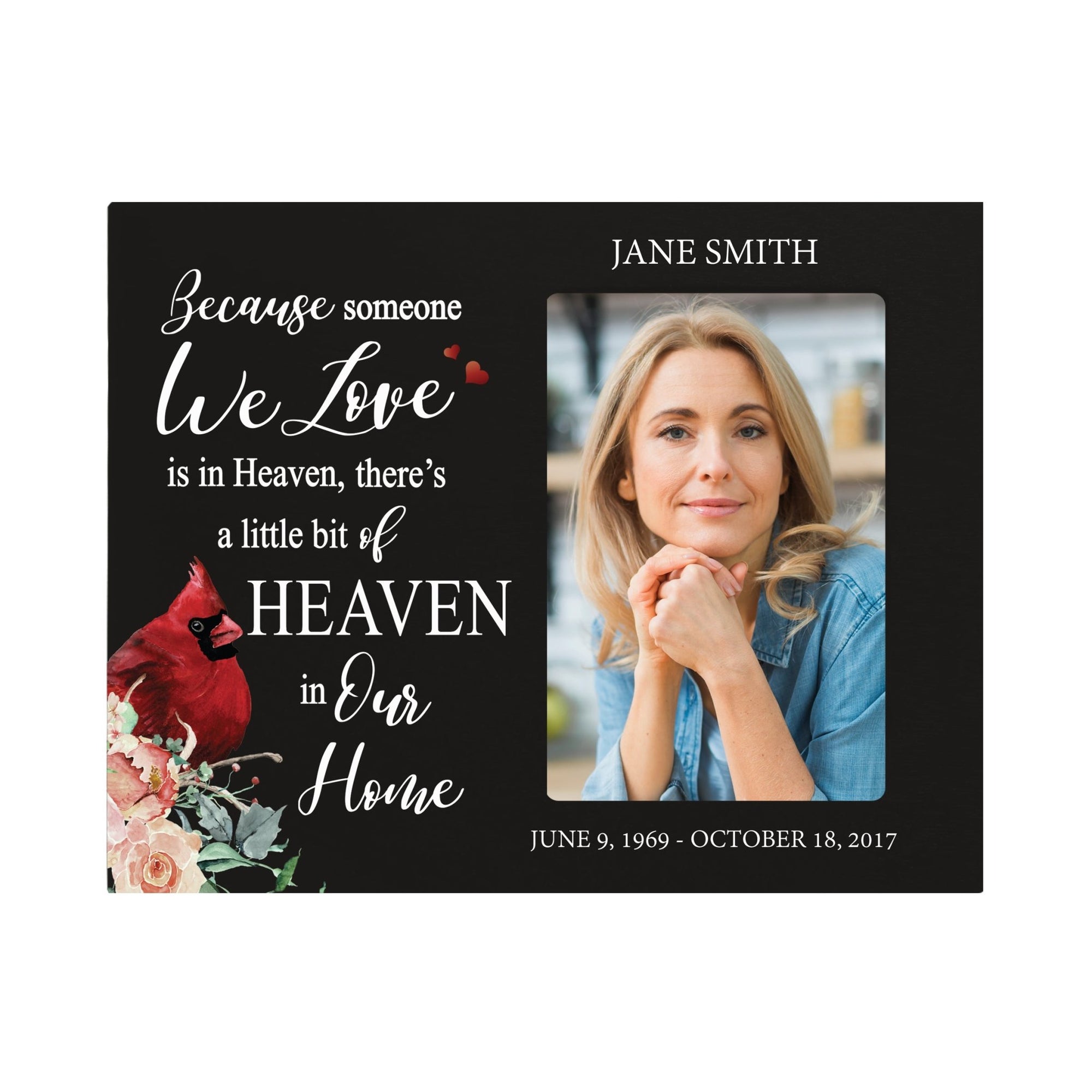 Custom Everyday Wooden Memorial 8x10 Picture Frame holds 4x6 photo Because Someone We Love - LifeSong Milestones