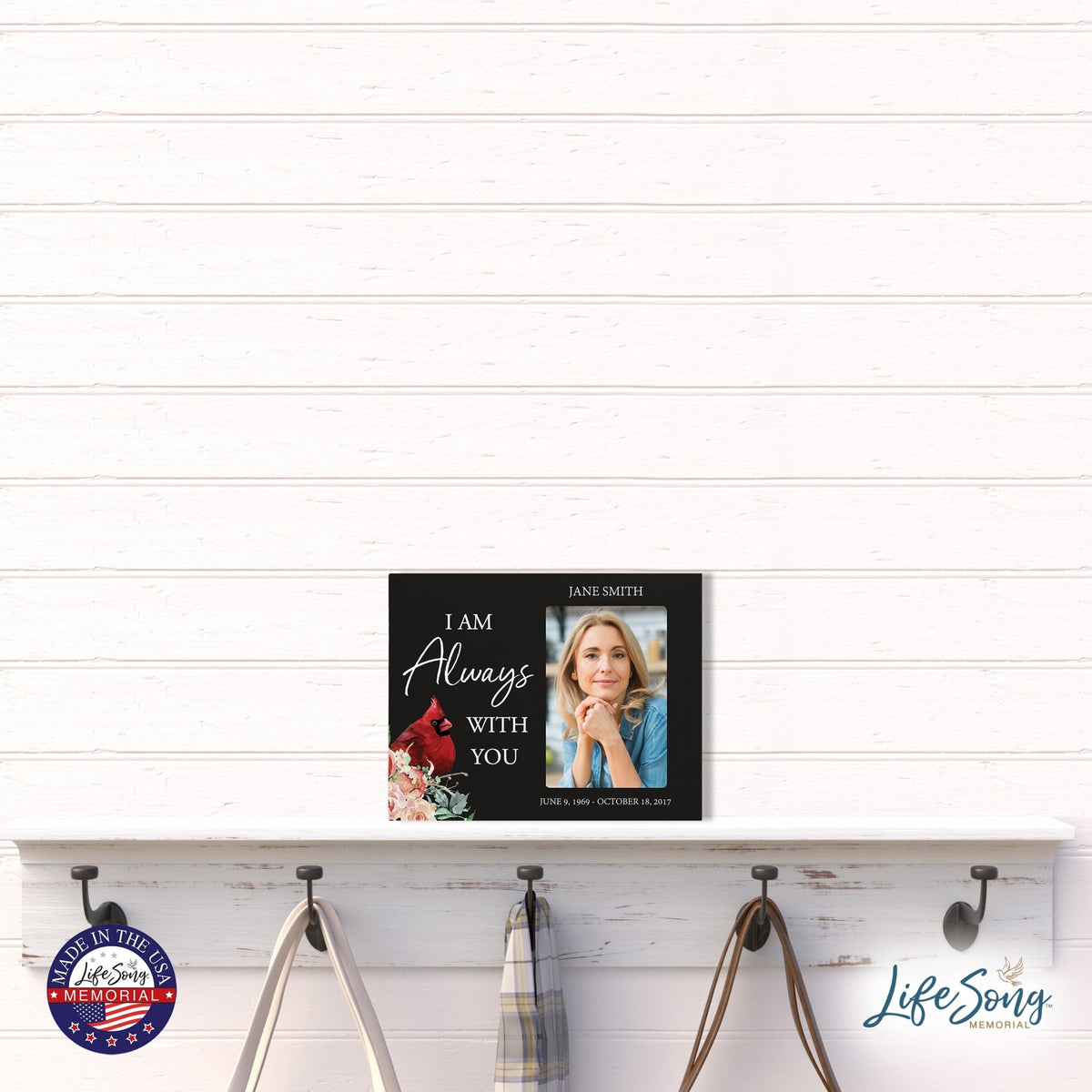 Custom Everyday Wooden Memorial 8x10 Picture Frame holds 4x6 photo I Am Always - LifeSong Milestones