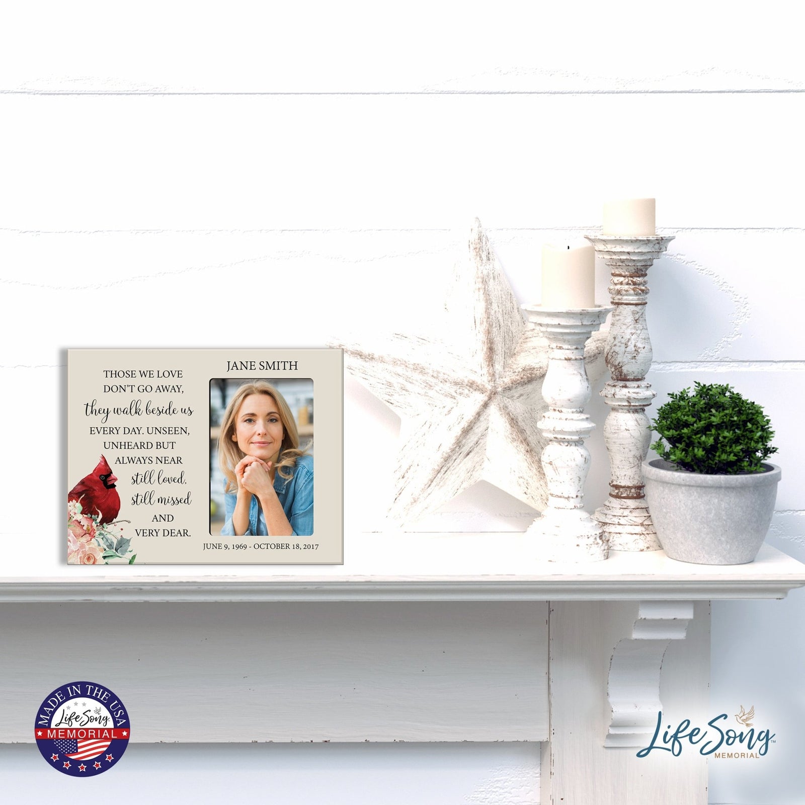 Custom Everyday Wooden Memorial 8x10 Picture Frame holds 4x6 photo Those We Love - LifeSong Milestones