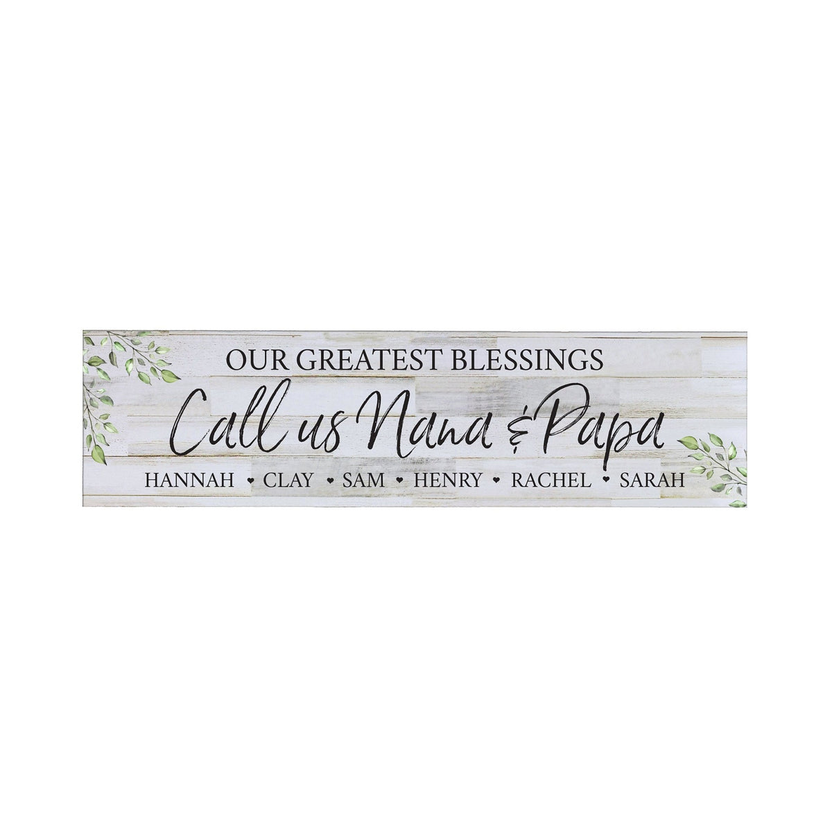 Custom Inspirational Wooden Wall Hanging Rope Sign For Grandparents 10x40- Our Greatest Blessing - LifeSong Milestones