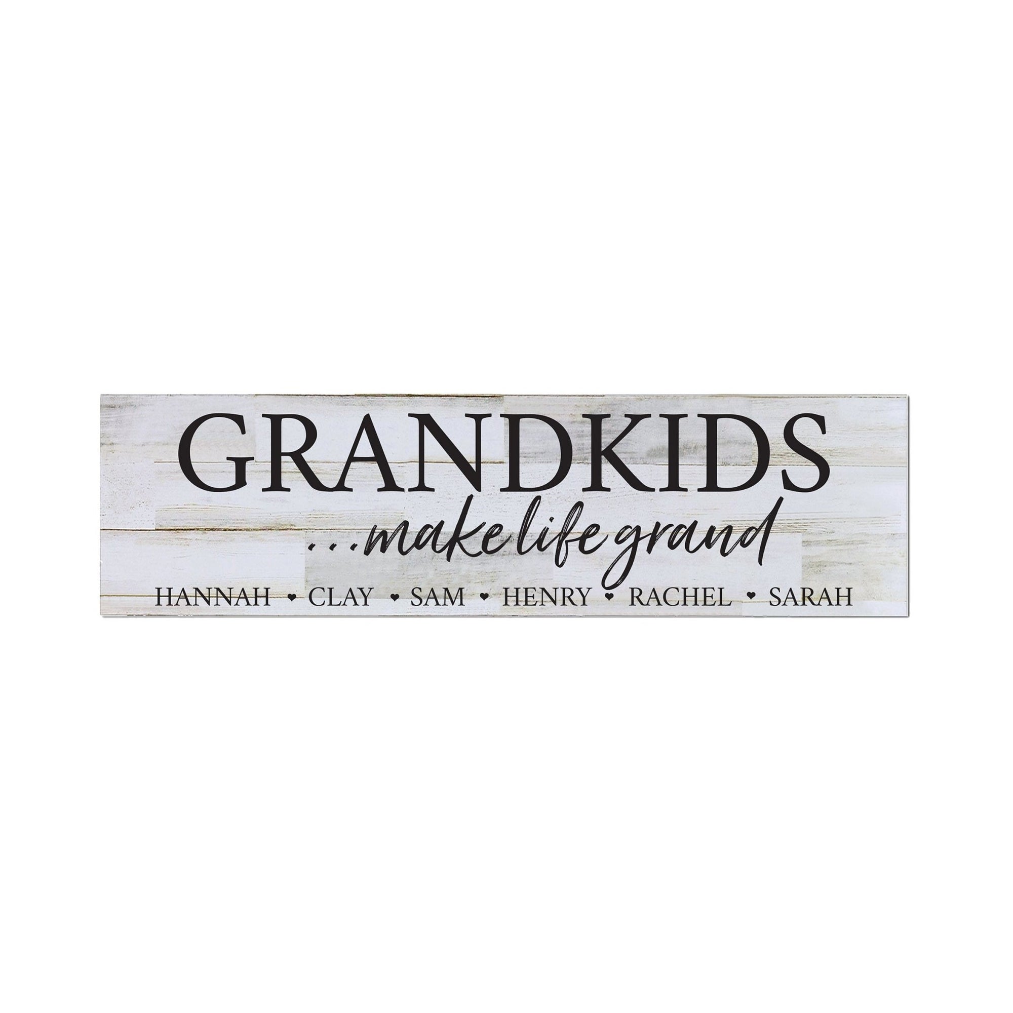 Custom Inspirational Wooden Wall Plaque For Grandparents 22.5” x 6” - Grandkids Makes Life Grand - LifeSong Milestones