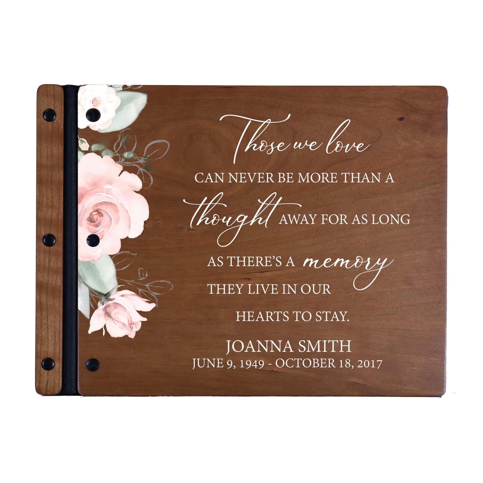 Custom Large Wooden Memorial Guestbook 13.375x10in - Those We Love - LifeSong Milestones