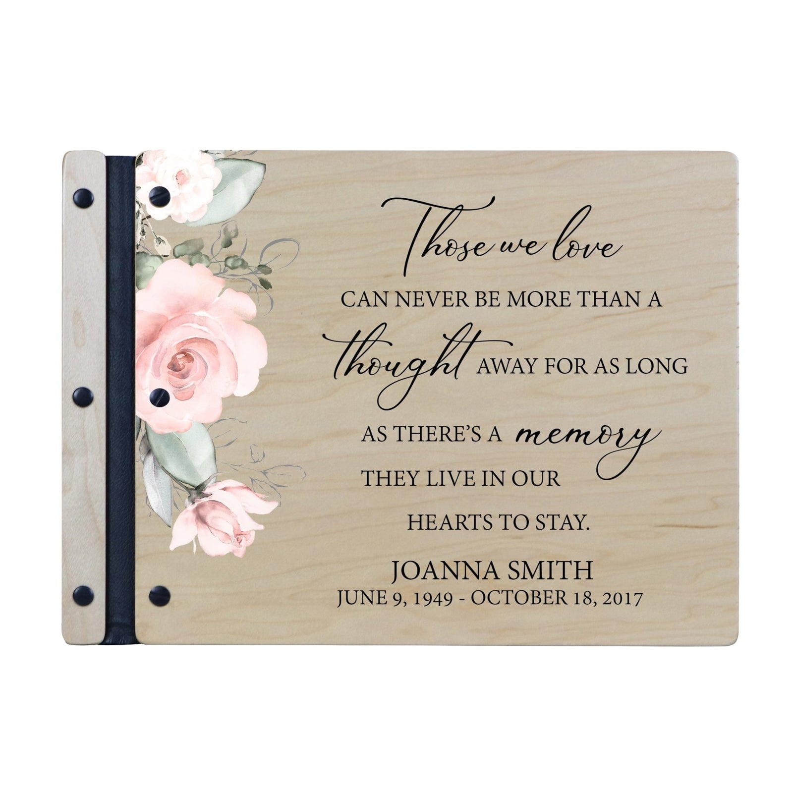 Custom Large Wooden Memorial Guestbook 13.375x10in - Those We Love (Maple) - LifeSong Milestones
