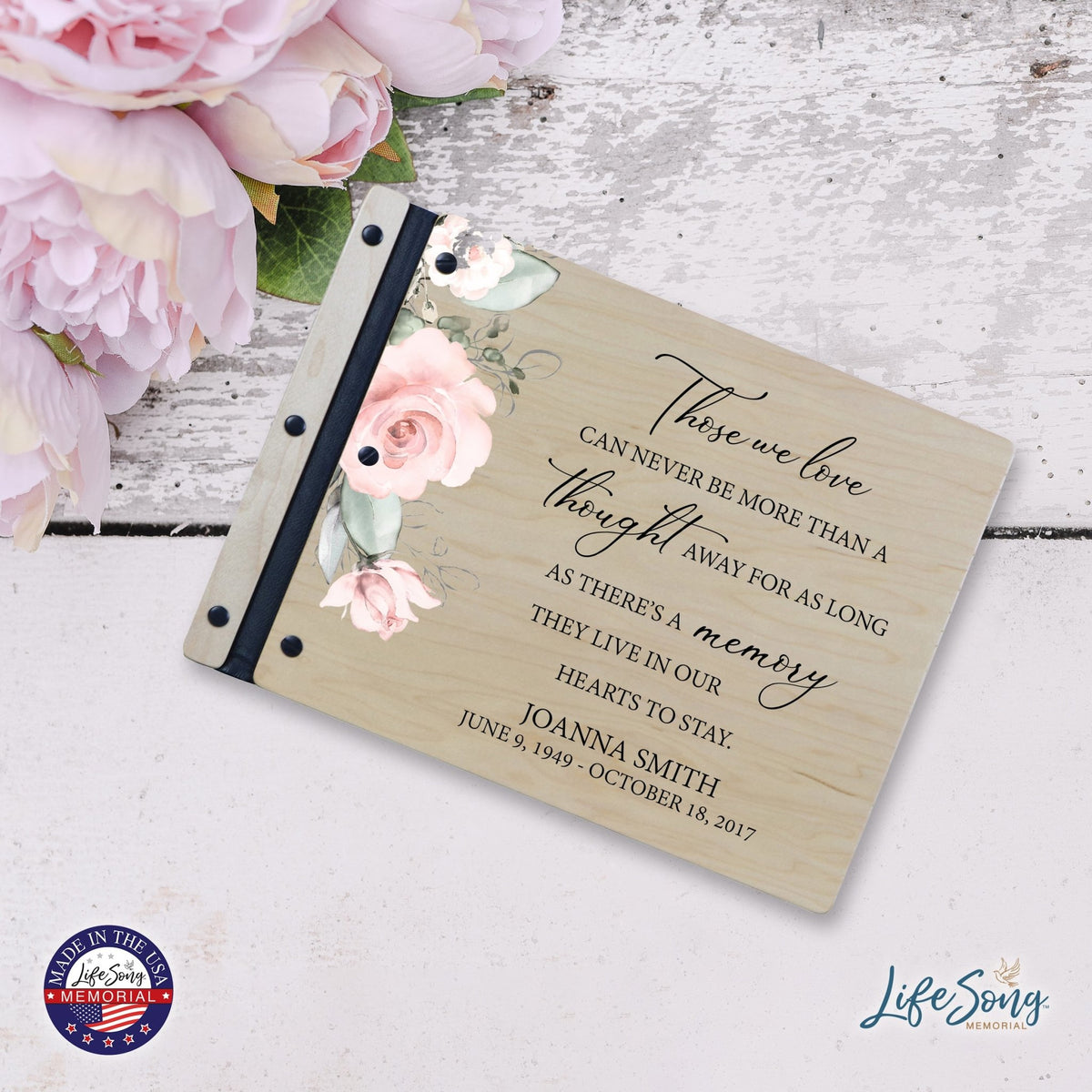 Custom Large Wooden Memorial Guestbook 13.375x10in - Those We Love (Maple) - LifeSong Milestones