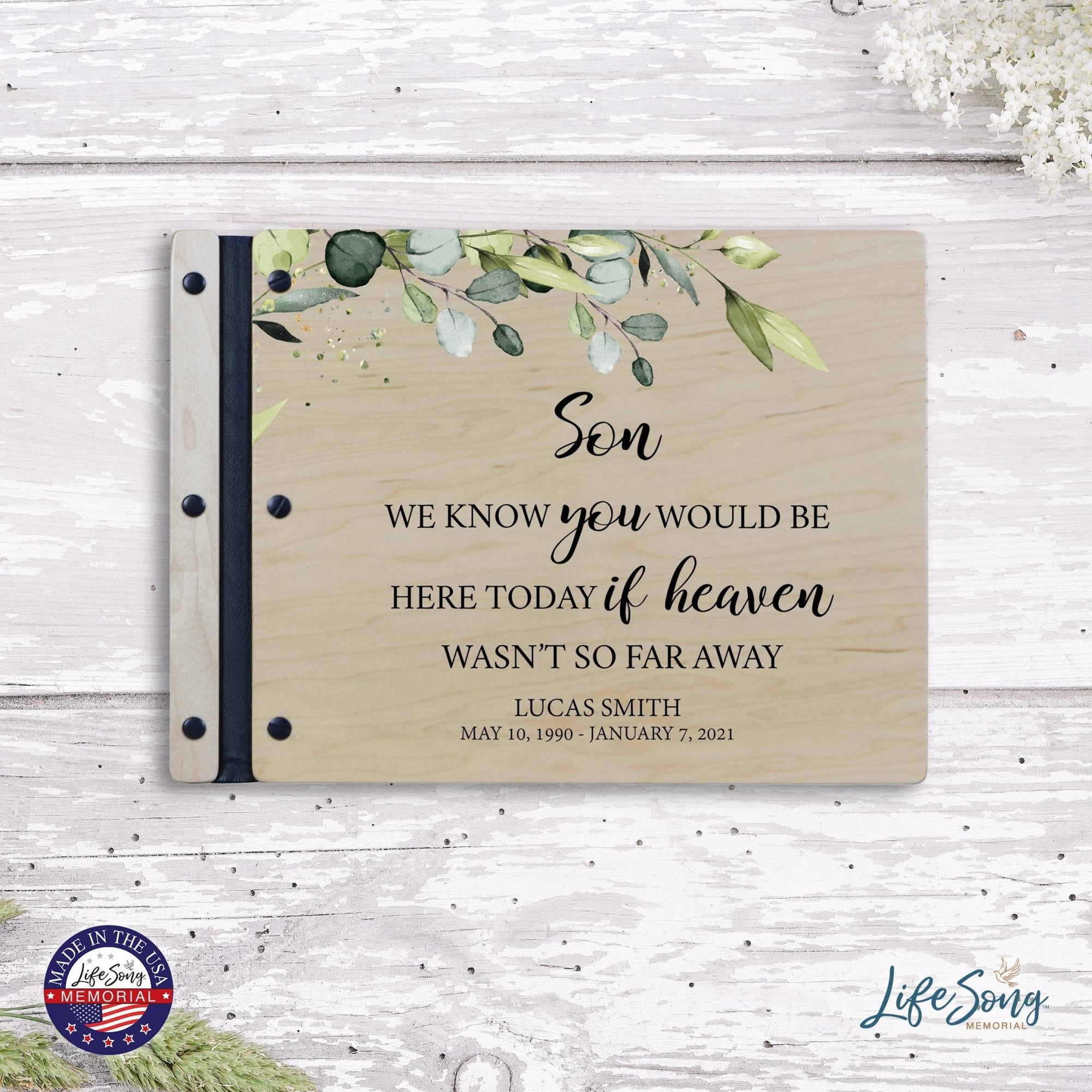 Custom Large Wooden Memorial Guestbook 13.375x10in - We Know You (Maple) - LifeSong Milestones